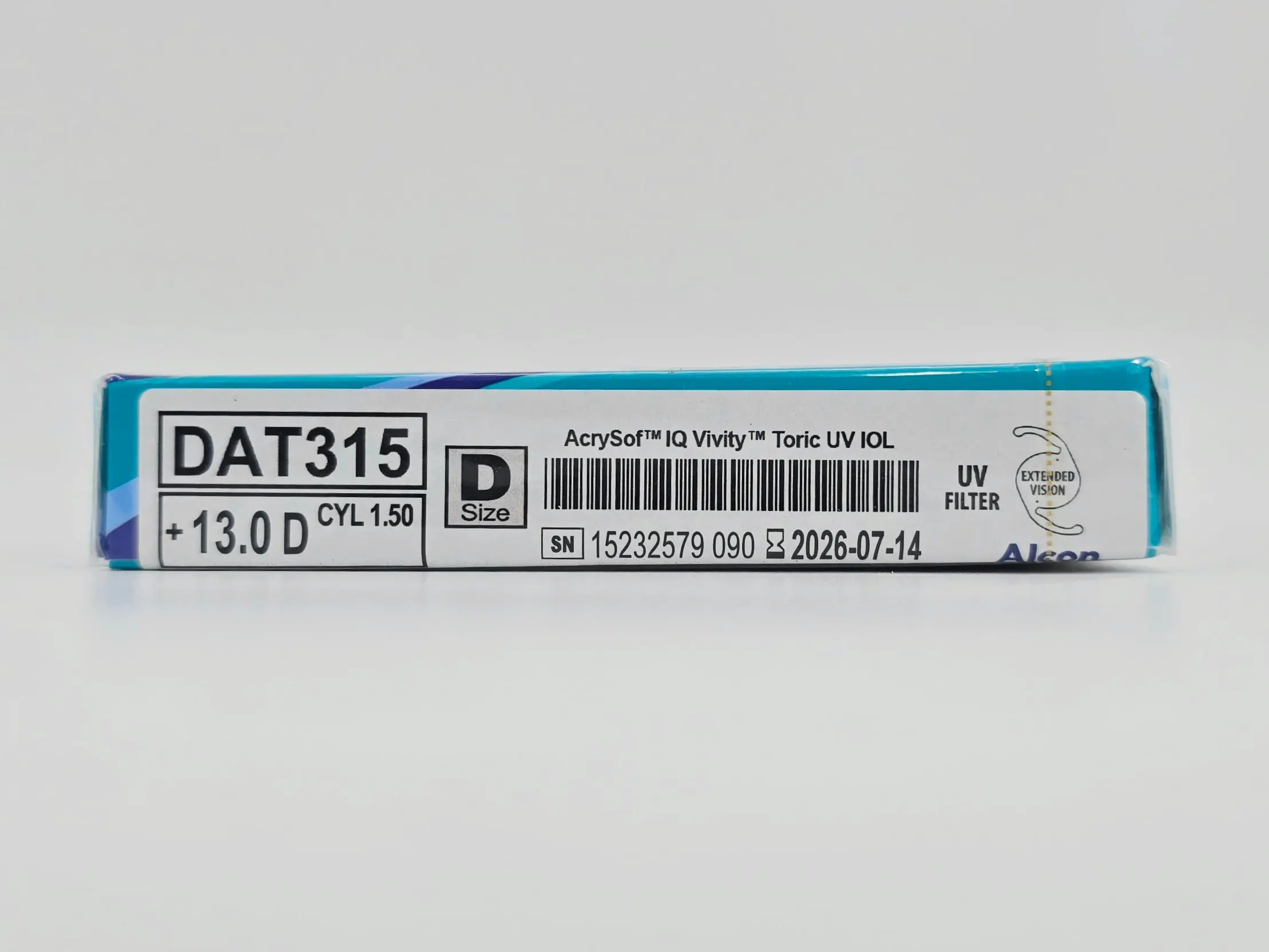 Alcon DAT315.130 AcrySof IQ Vivity Toric UV Absorbing Extended Vision IOL +13.0 D Size D 1/EA - Image 4