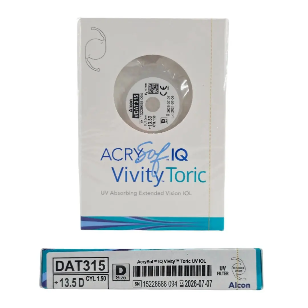Alcon DAT315.135 AcrySof IQ Vivity Toric UV Absorbing Extended Vision IOL +13.5 D Size D 1/EA