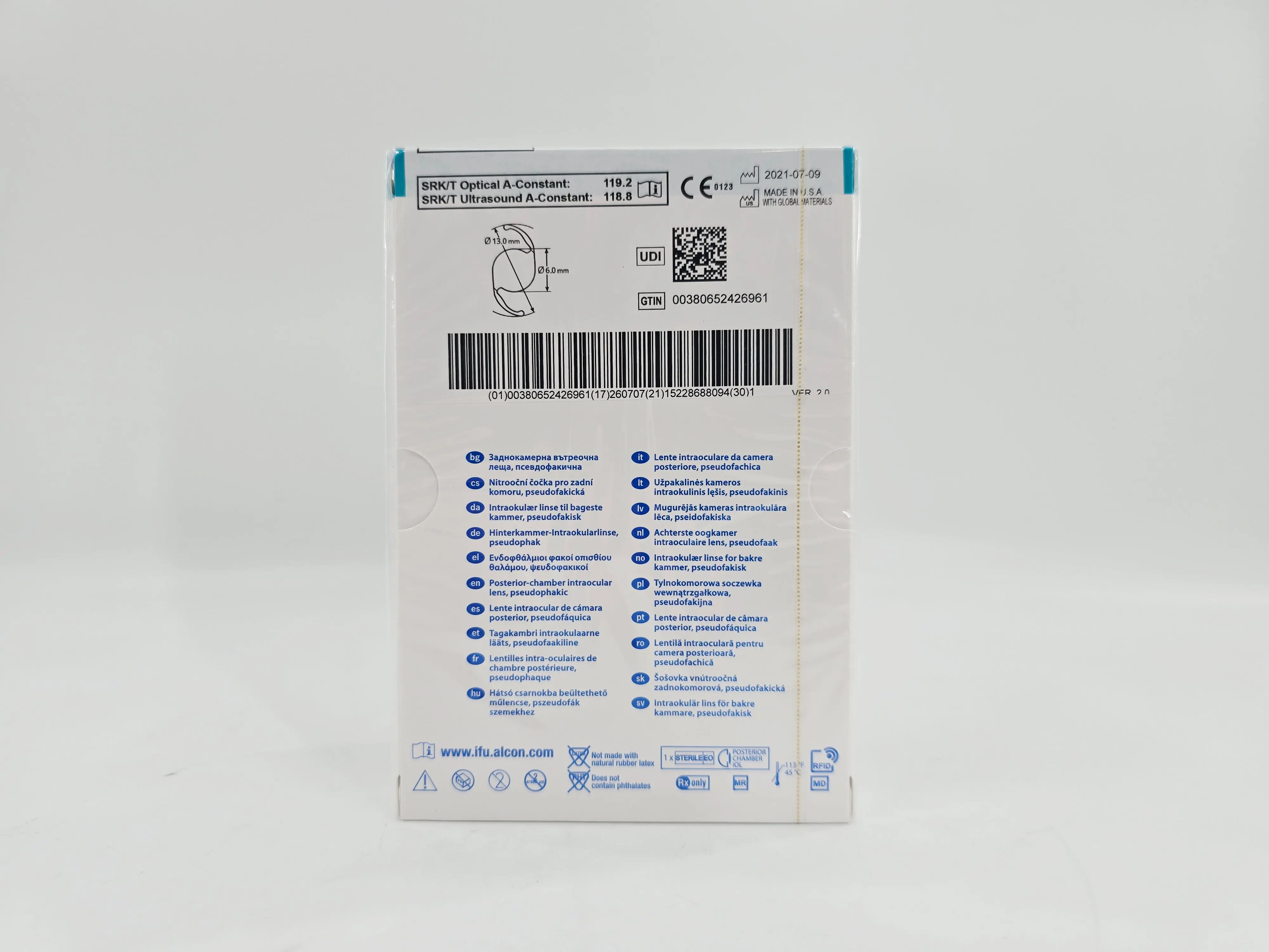 Alcon DAT315.135 AcrySof IQ Vivity Toric UV Absorbing Extended Vision IOL +13.5 D Size D 1/EA - Image 3