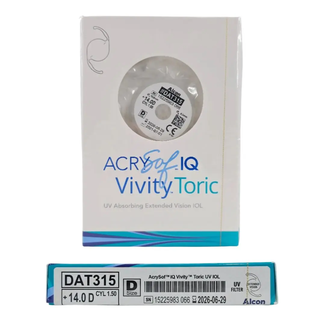 Alcon DAT315.140 AcrySof IQ Vivity Toric UV Absorbing Extended Vision IOL +14.0 D Size D 1/EA