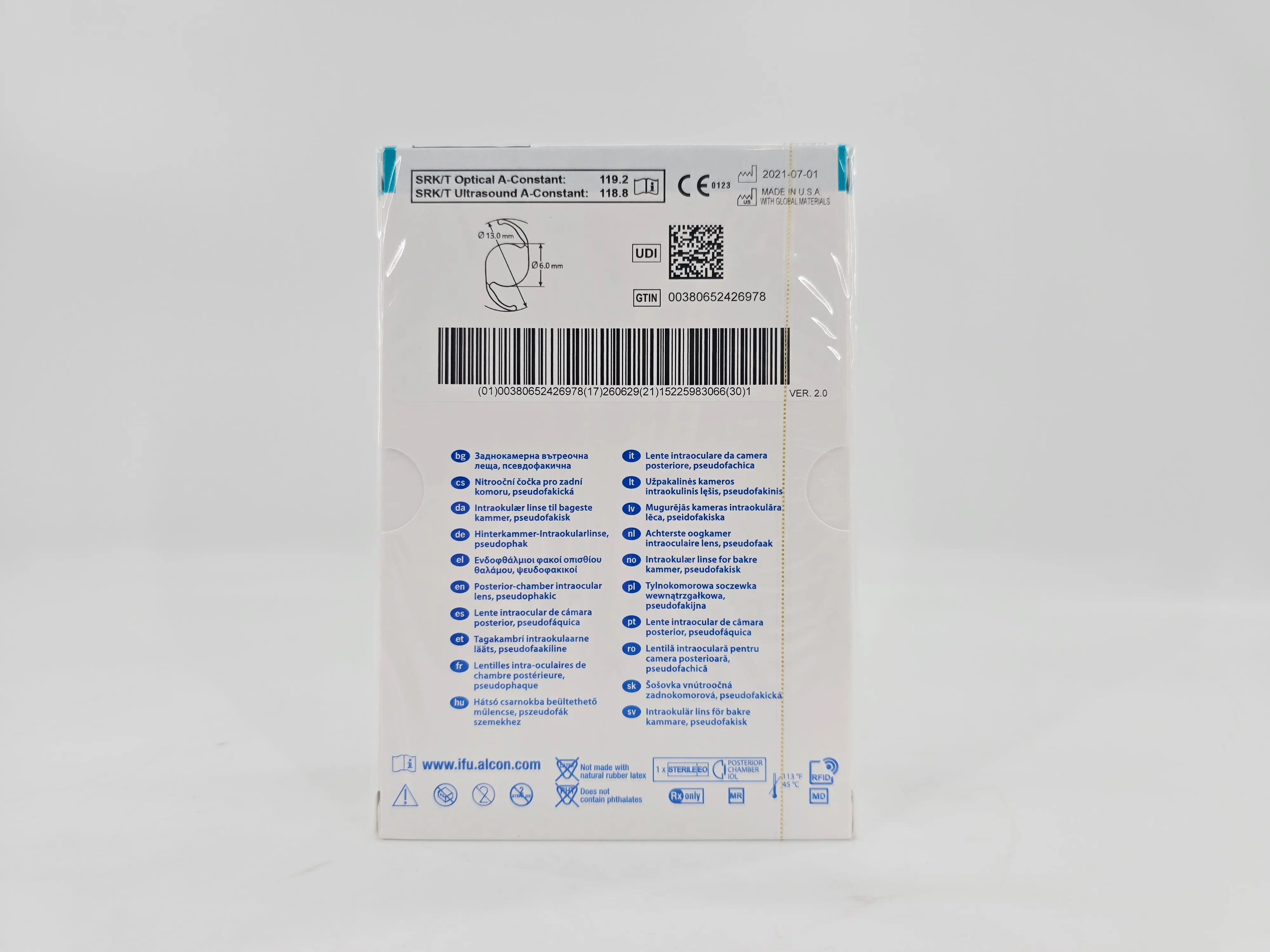 Alcon DAT315.140 AcrySof IQ Vivity Toric UV Absorbing Extended Vision IOL +14.0 D Size D 1/EA - Image 3
