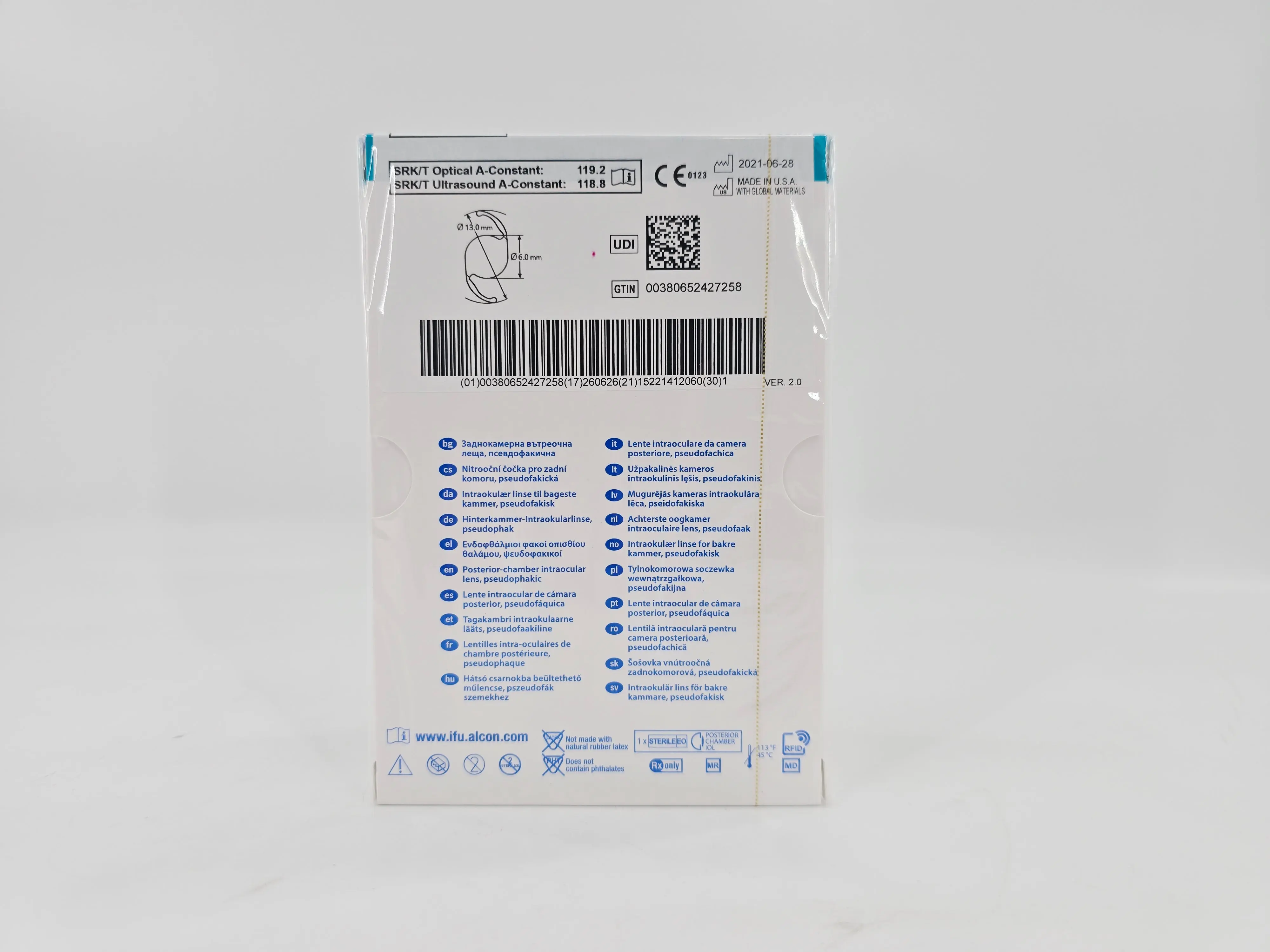 Alcon DAT315.280 AcrySof IQ Vivity Toric UV Absorbing Extended Vision IOL +28.0 D Size C 1/EA - Image 3