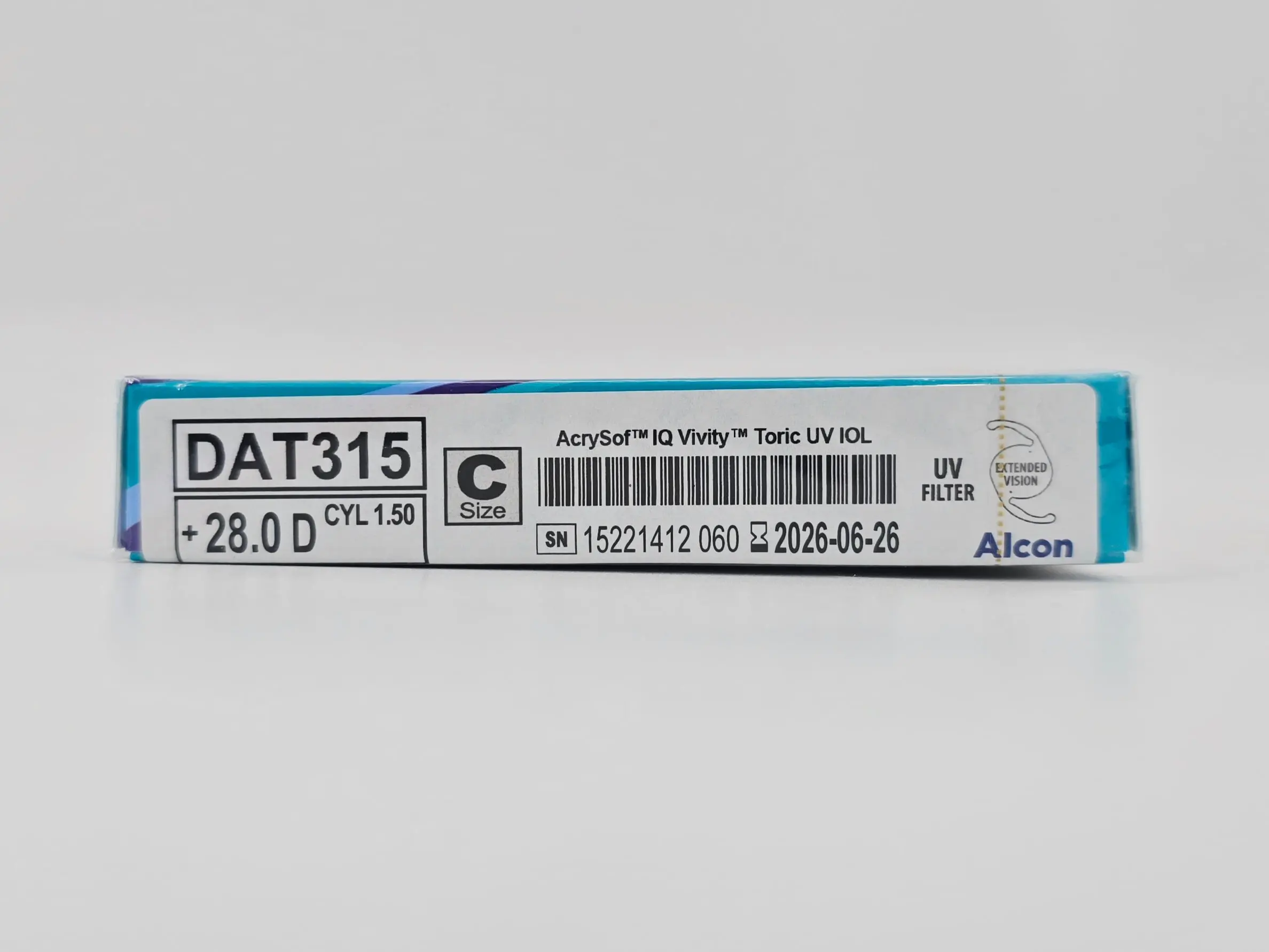 Alcon DAT315.280 AcrySof IQ Vivity Toric UV Absorbing Extended Vision IOL +28.0 D Size C 1/EA - Image 4