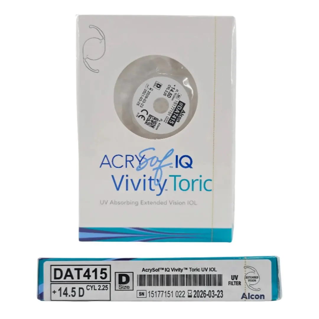Alcon DAT415.145 AcrySof IQ Vivity Toric UV Absorbing Extended Vision IOL +14.5 D Size D 1/EA