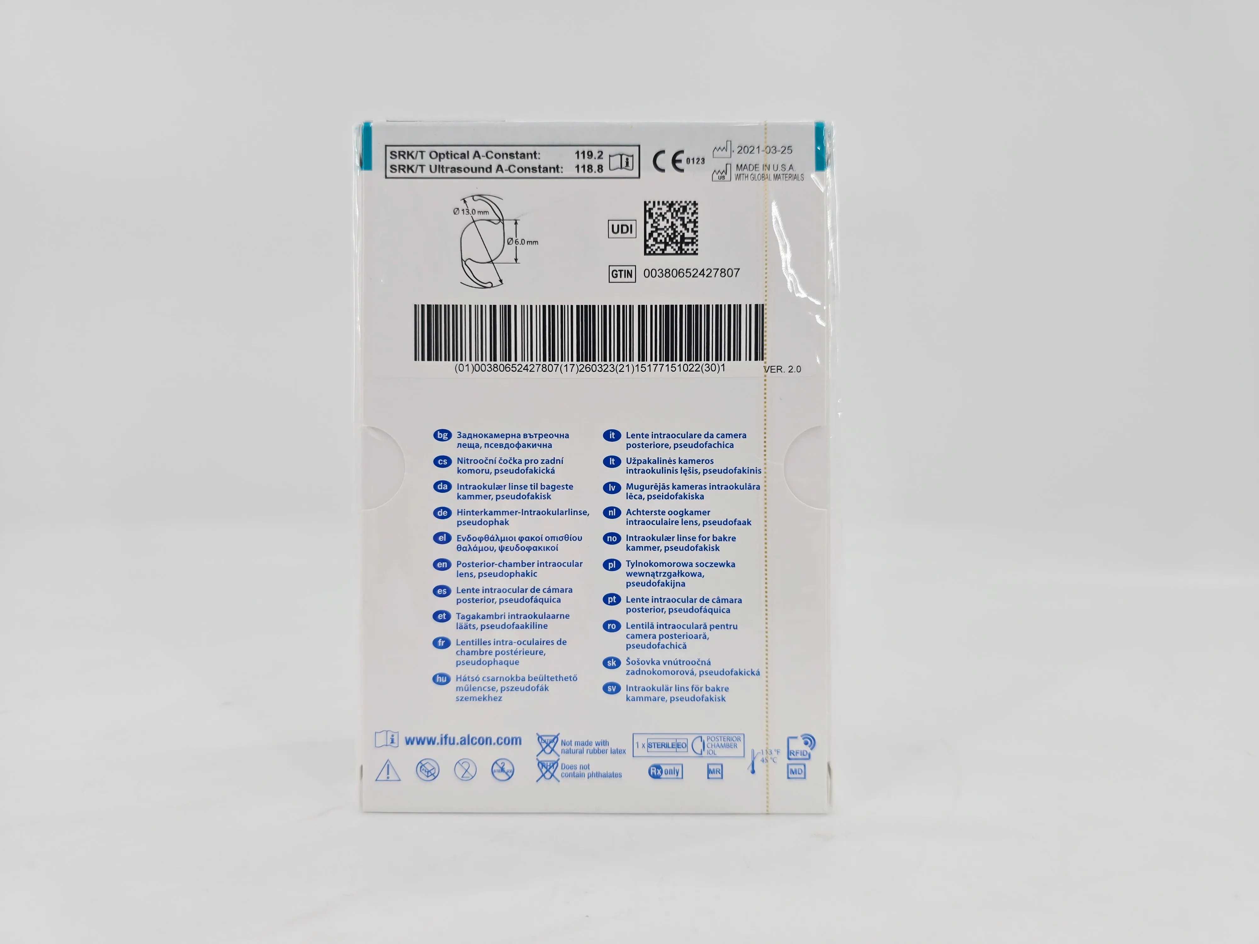 Alcon DAT415.145 AcrySof IQ Vivity Toric UV Absorbing Extended Vision IOL +14.5 D Size D 1/EA - Image 3