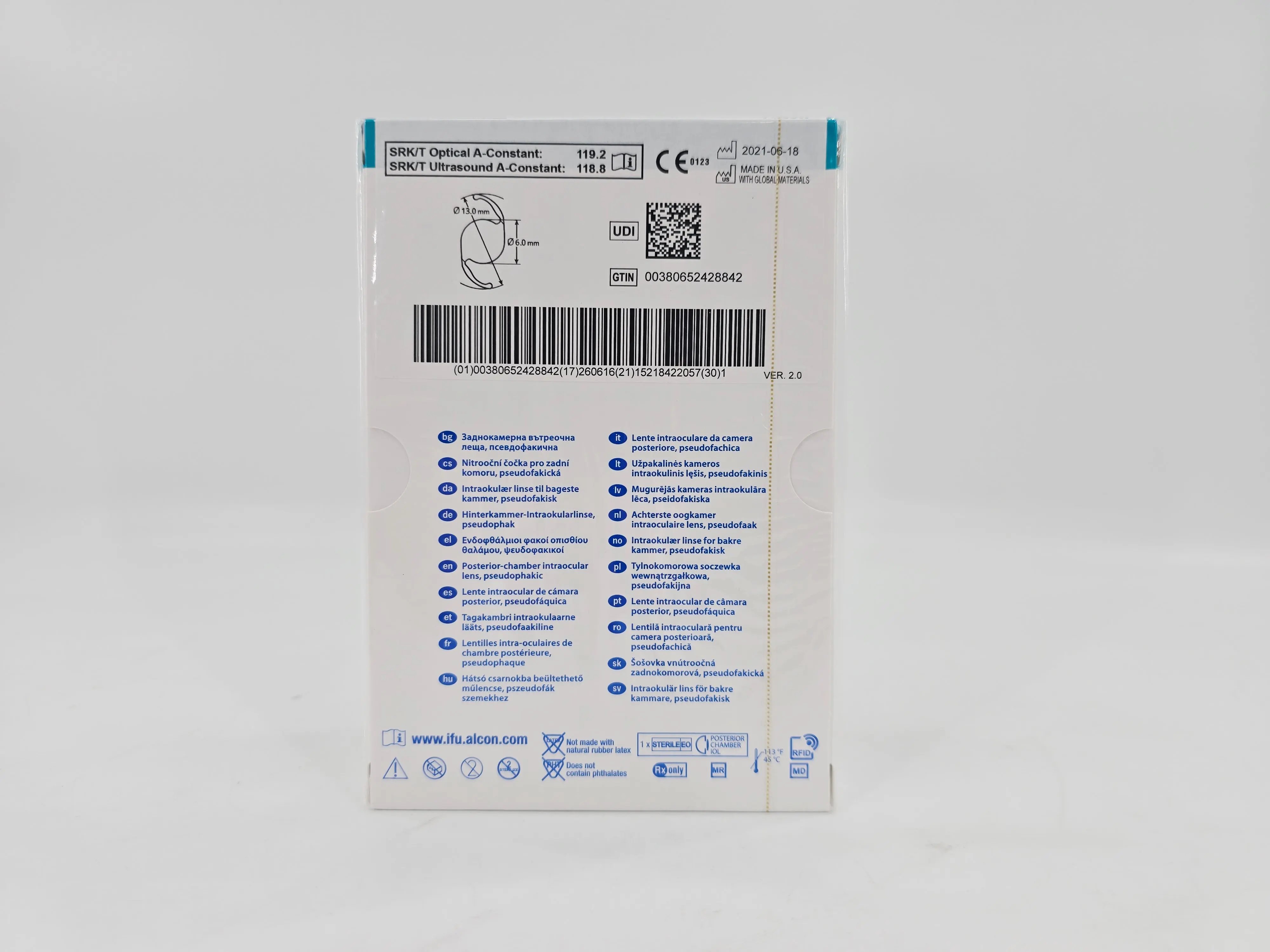 Alcon DAT515.255 AcrySof IQ Vivity Toric UV Absorbing Extended Vision IOL +25.5 D Size C 1/EA - Image 3