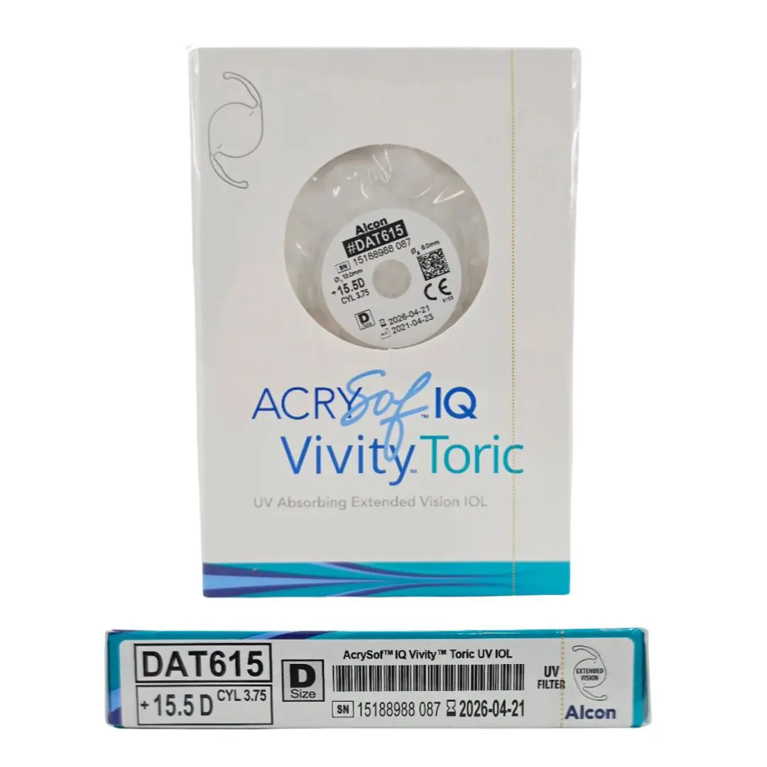 Alcon DAT615.155 AcrySof IQ Vivity Toric UV Absorbing Extended Vision IOL +15.5 D Size D 1/EA