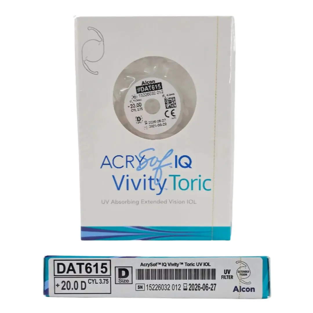 Alcon DAT615.200 AcrySof IQ Vivity Toric UV Absorbing Extended Vision IOL +20.0 D Size D 1/EA