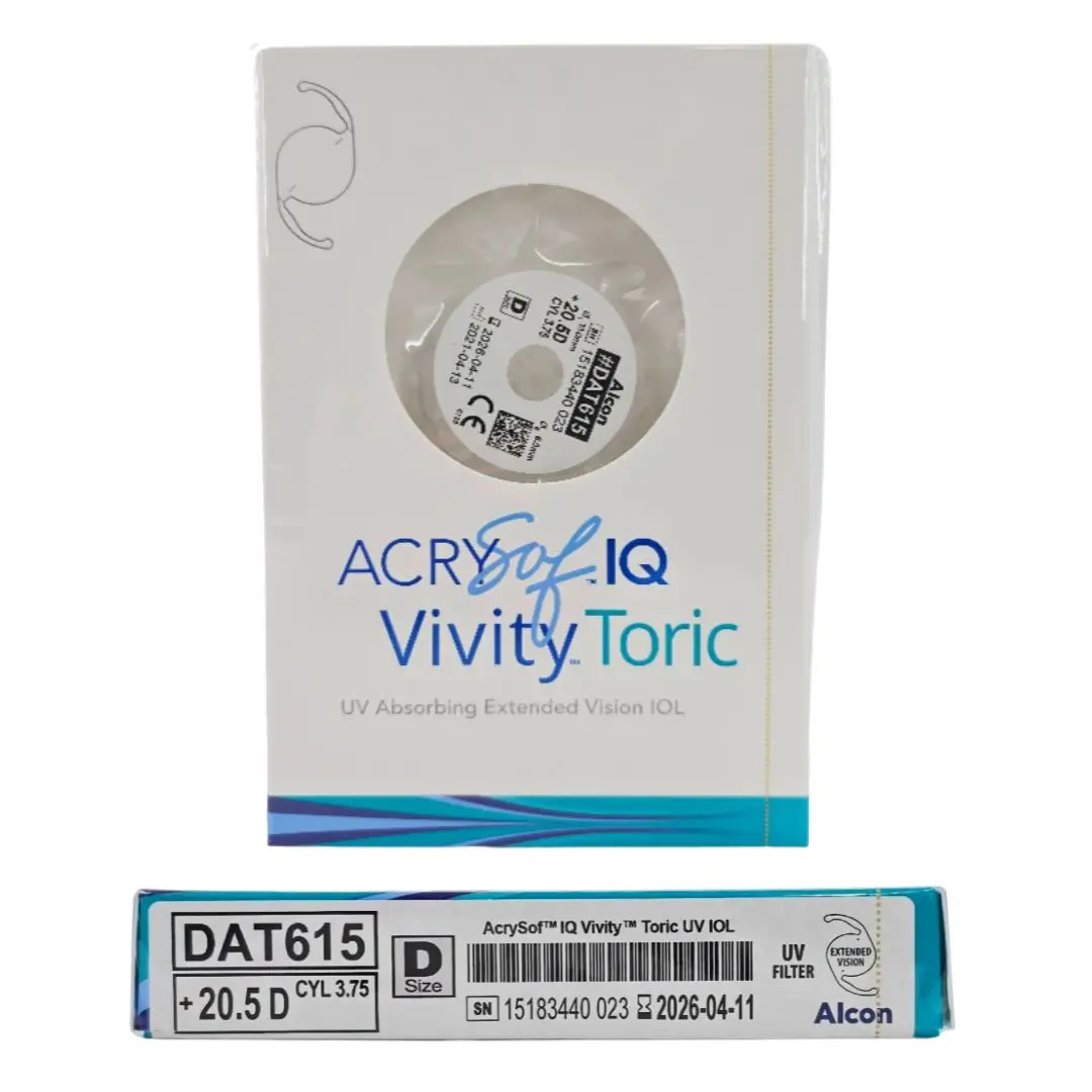 Alcon DAT615.205 AcrySof IQ Vivity Toric UV Absorbing Extended Vision IOL +20.5 D Size D 1/EA