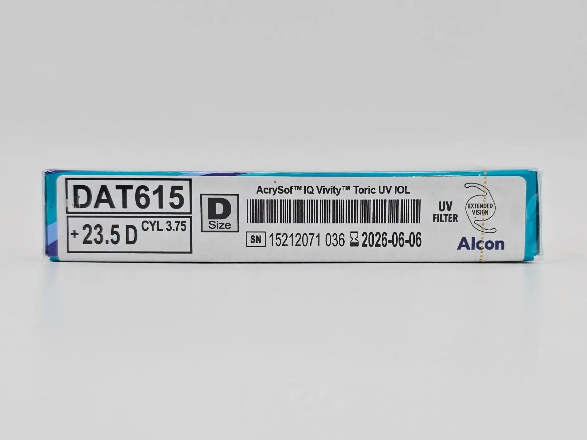 Alcon DAT615.235 AcrySof IQ Vivity Toric UV Absorbing Extended Vision IOL +23.5 D Size D 1/EA - Image 3