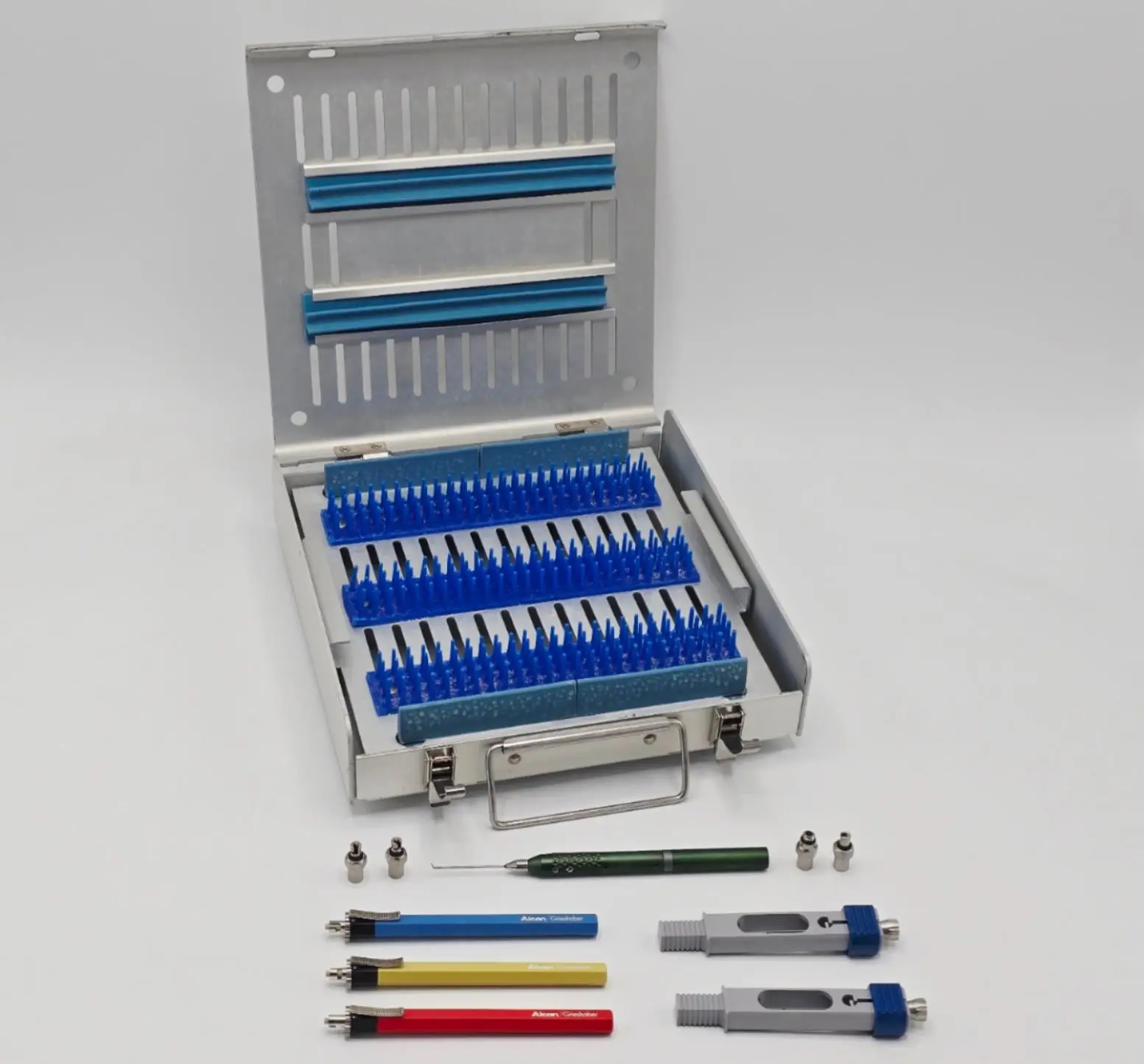 Alcon Grieshaber Ophthalmic Instrument Set w/ Handles Tips Tray Case - Image 3