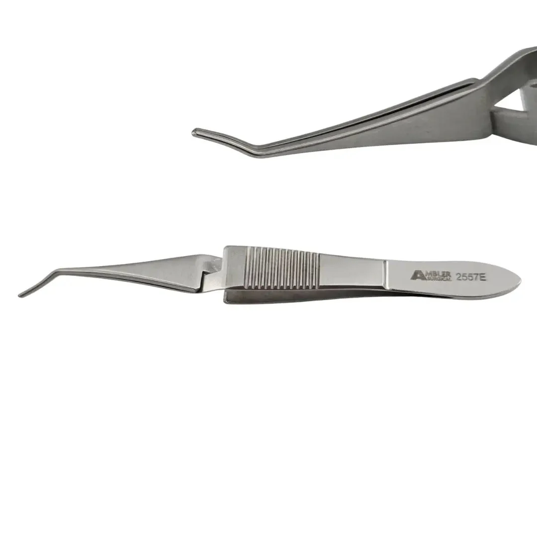 Ambler Surgical 2557E Scleral Plug Forceps Vaulted Shafts 3.5mm Spread 4-1/8"