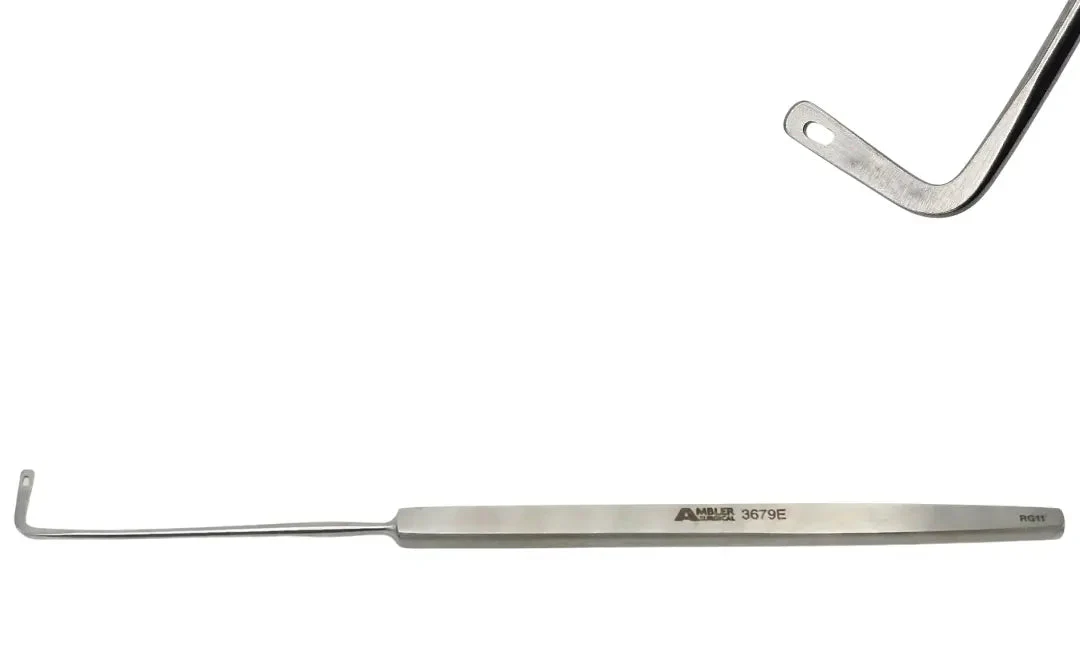 Ambler Surgical 3679E Gass Retinal Detachment Hook Graefe-Style Flattened 13.0mm