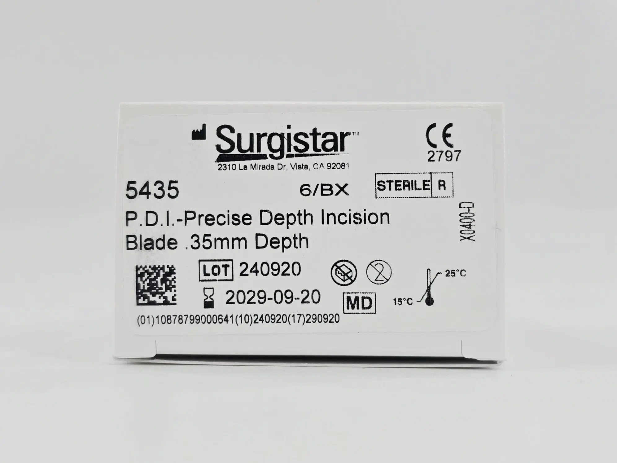 Ambler Surgical 5435 Surgistar Precision Depth Incision Blade .35mm Depth BX/6 - Image 2