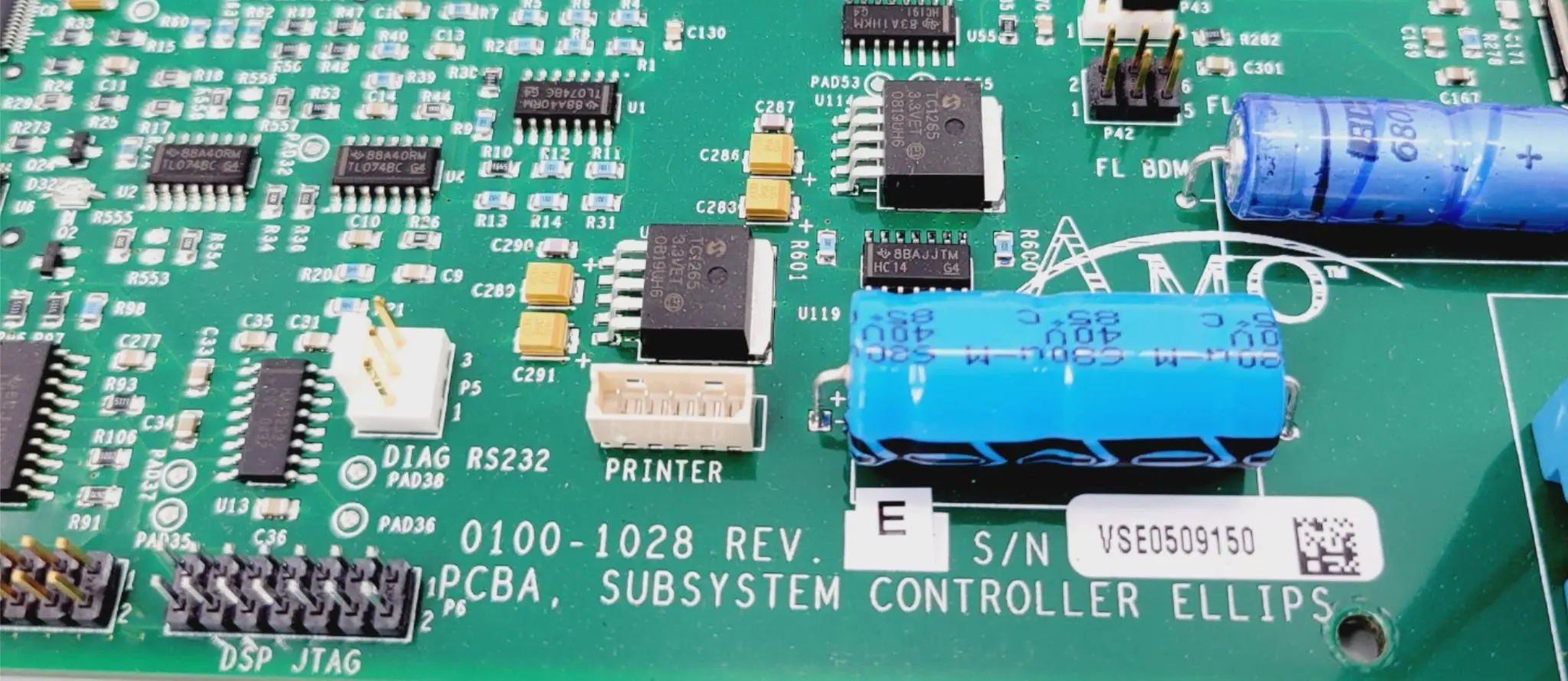 AMO 0100-0128 Rev E PCBA Subsystem Controller Ellips Board Assembly - Image 3