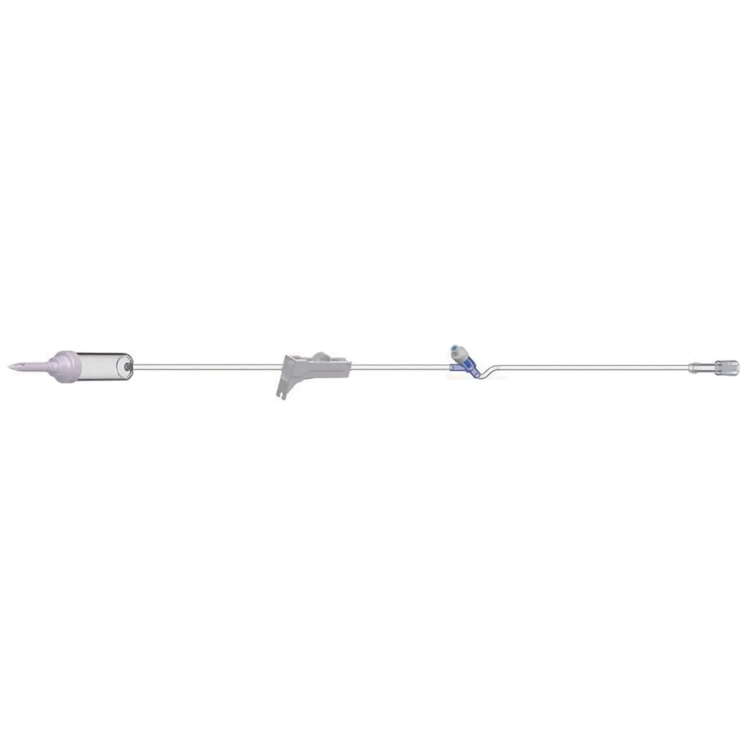 AMSINO IV Admin Set, 10 Drops/mL, 83" Length, 17 mL Priming, Non-Vented, Roller Clamp, 1 AMSafe Needle-Free Y Site, Rotating Male Luer Lock, PE Pouch, 50/cs