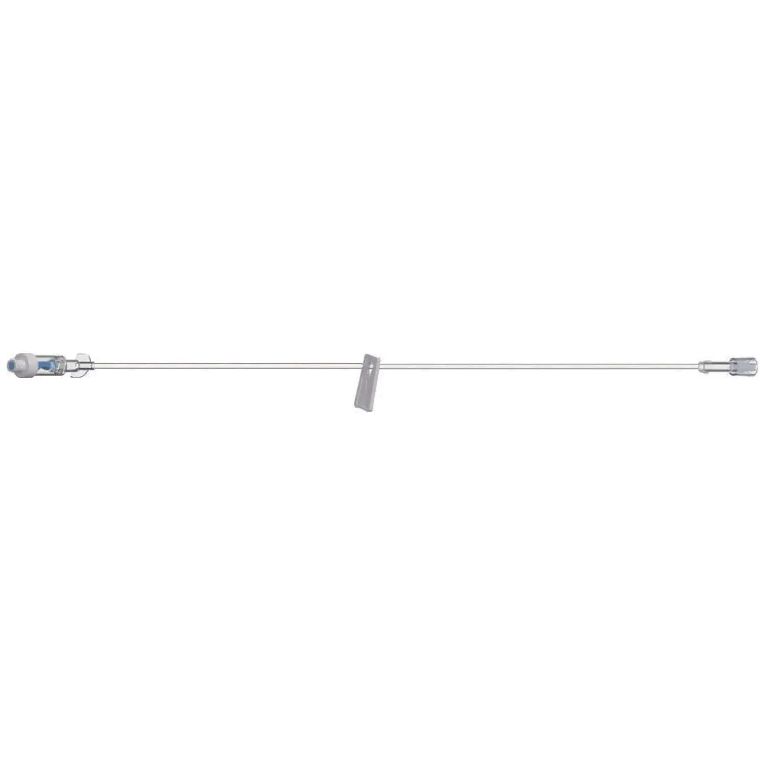 AMSINO Standard Bore IV Extension Set, 7" Length, 1.2 mL Priming, 1 AMSafe Needle-Free Connector, 1 Slide Clamp, Rotating Male Luer Lock, Tyvek Poly Pouch, 50/cs