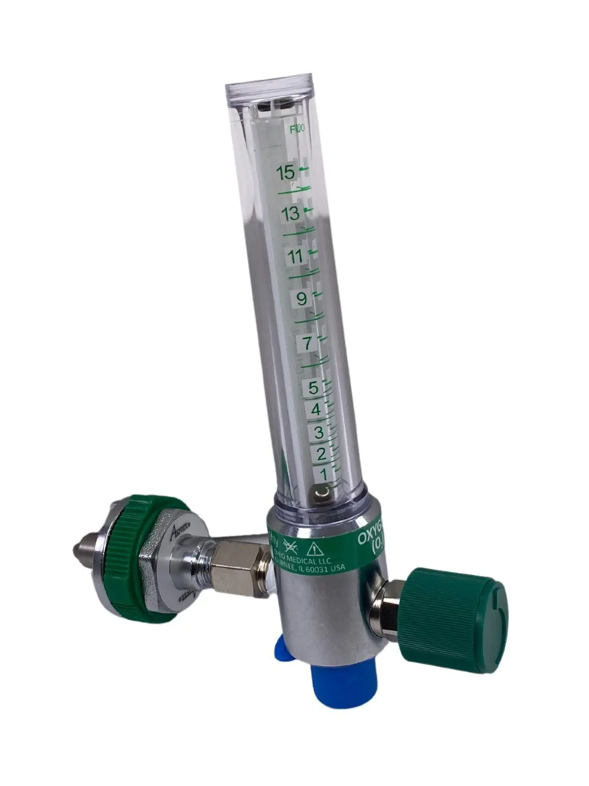 Amvex FM-15UO-OH 15 LPM Oxygen Flowmeter Ohmeda/Ohio Adapter - Image 3