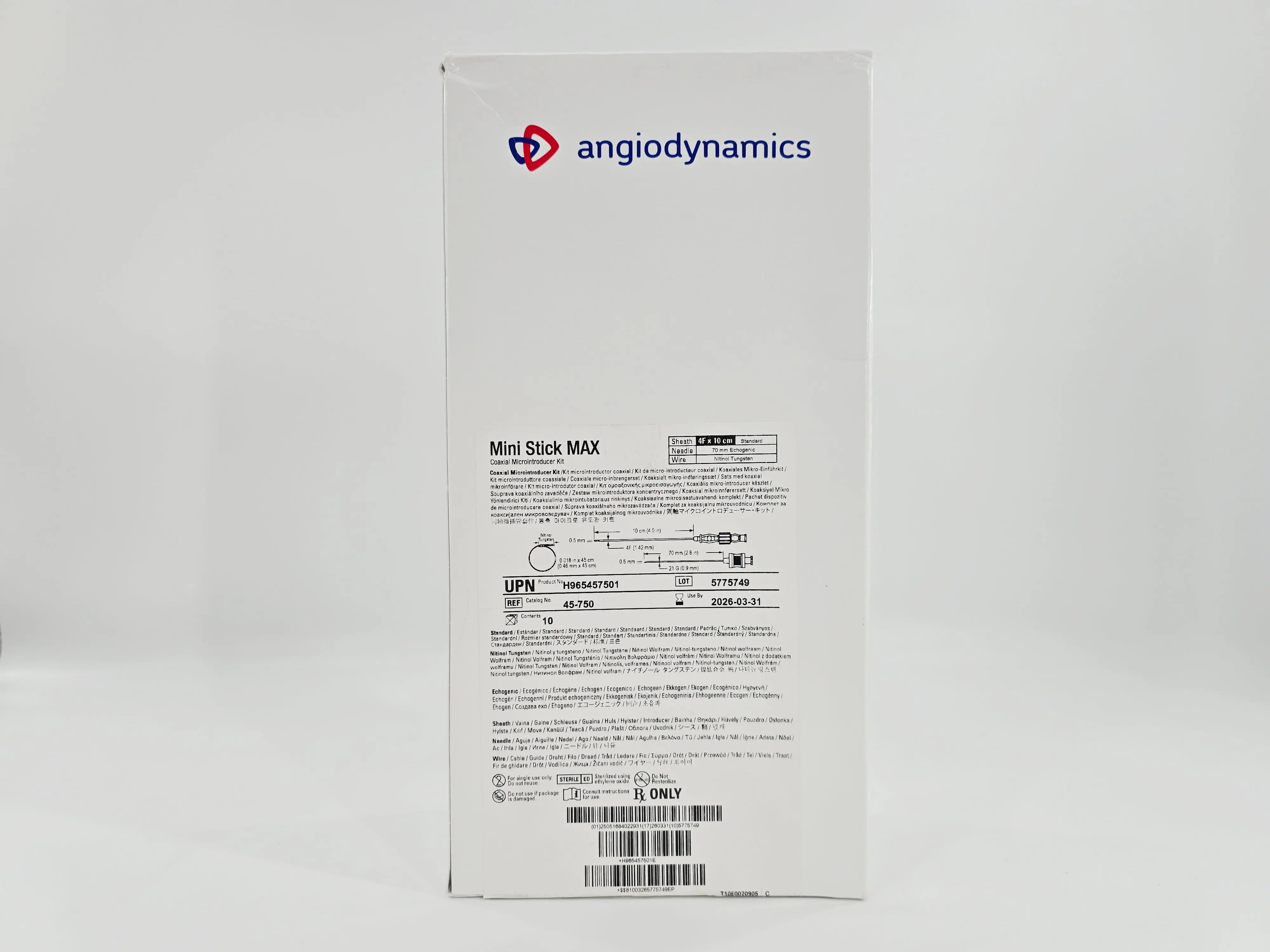 Angiodynamics 45-750 Mini Stick MAX Coaxial Introducer Kit 4F x 10cm Standard BX/10 - Image 3