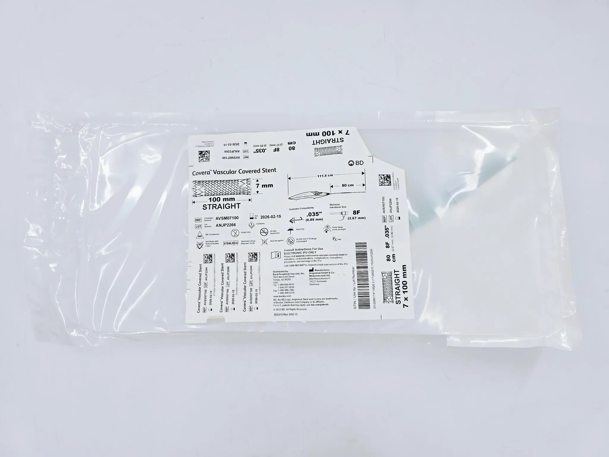 Angiomed AVSM07100 Covera Vascular Covered Stent Straight 7x100mm 80cm Length - Image 3