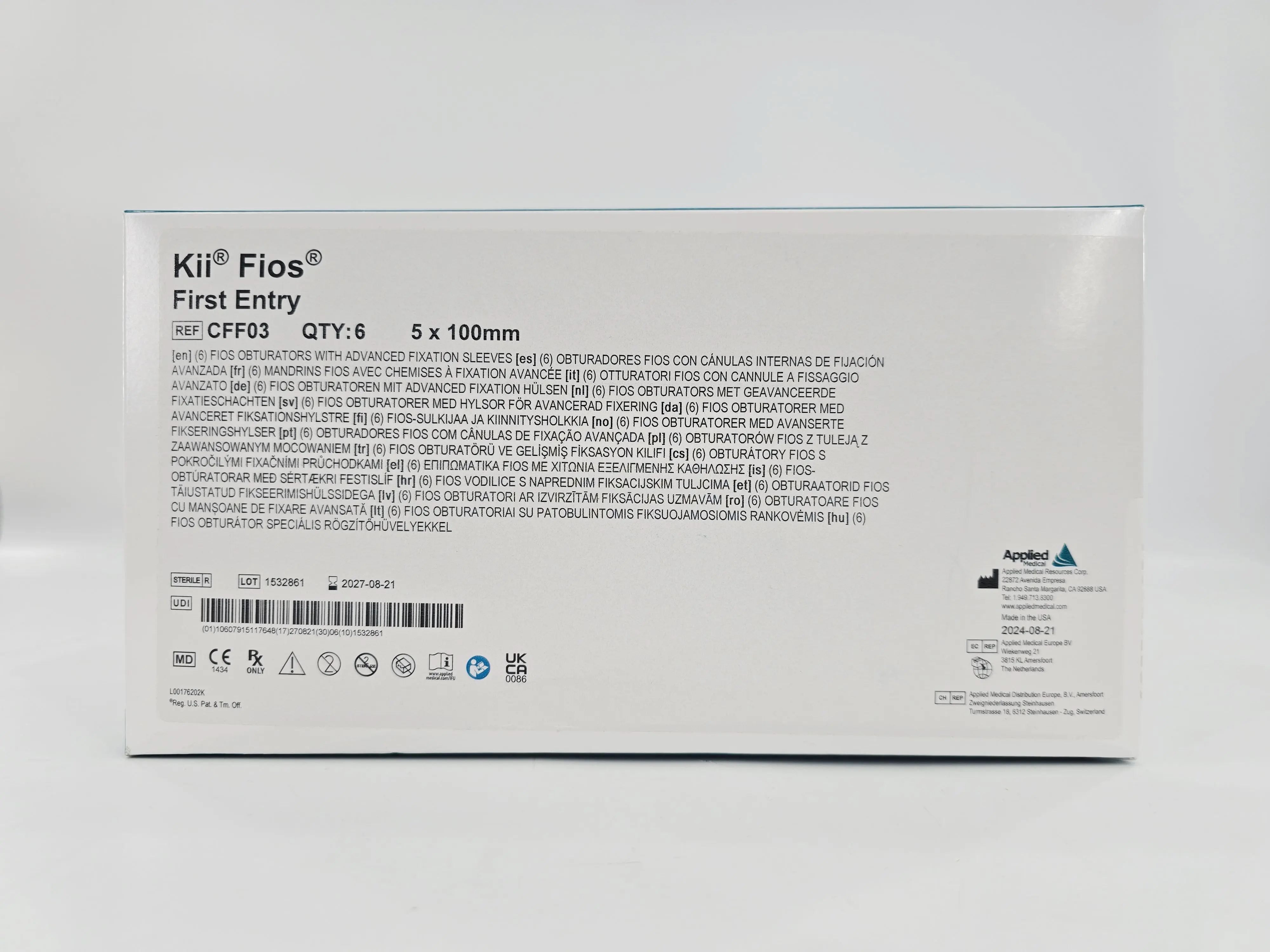 Applied Medical CFF03 Kii Fios First Entry Obturators w/ Advanced Fixation Sleeves 5 x 100mm BX/6 - Image 2