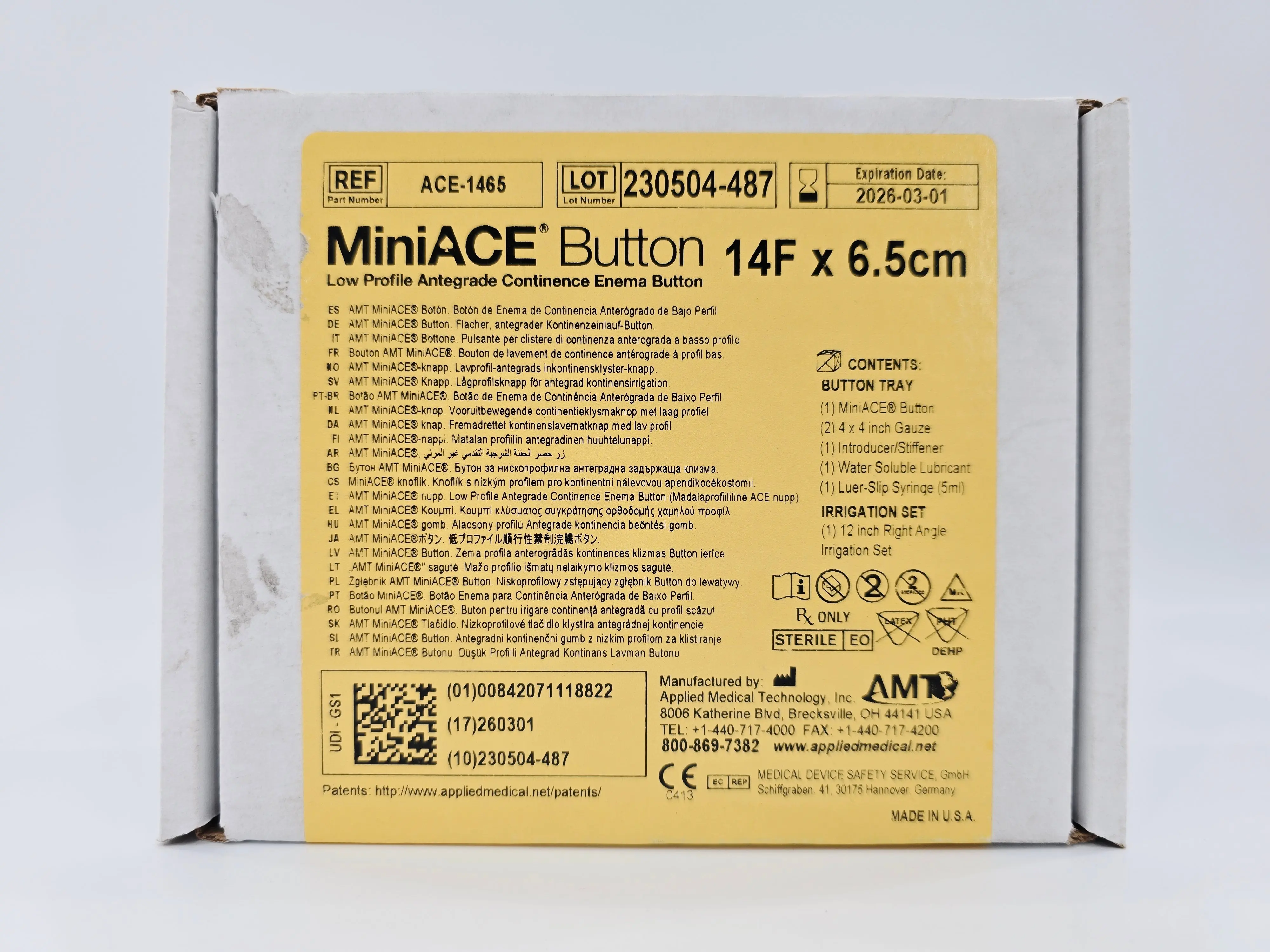 Applied Medical Technology ACE-1465 MiniACE Low Profile Antegrade Continence Enema Button 14F x 6.5cm - Image 2