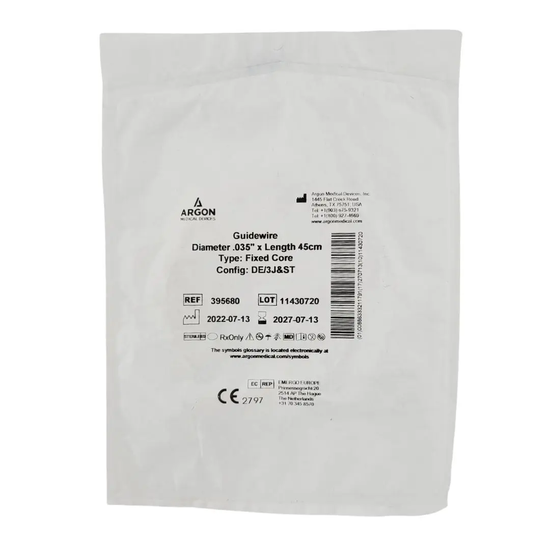 Argon Medical 395680 Guidewire Diameter .035" x Length 45cm Fixed Core