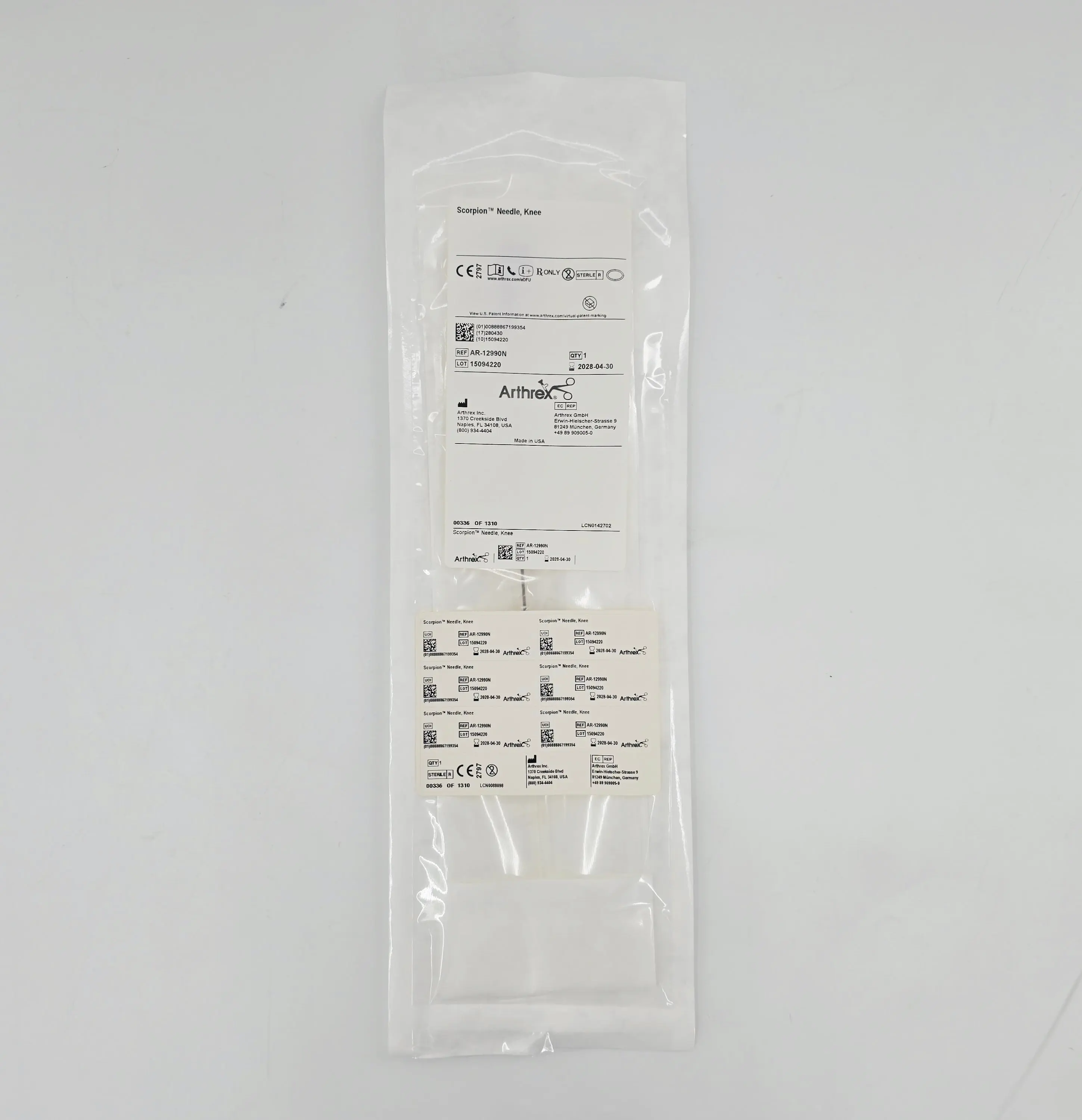 Arthrex AR-12990N Scorpion Knee Needle 1/EA - Image 2