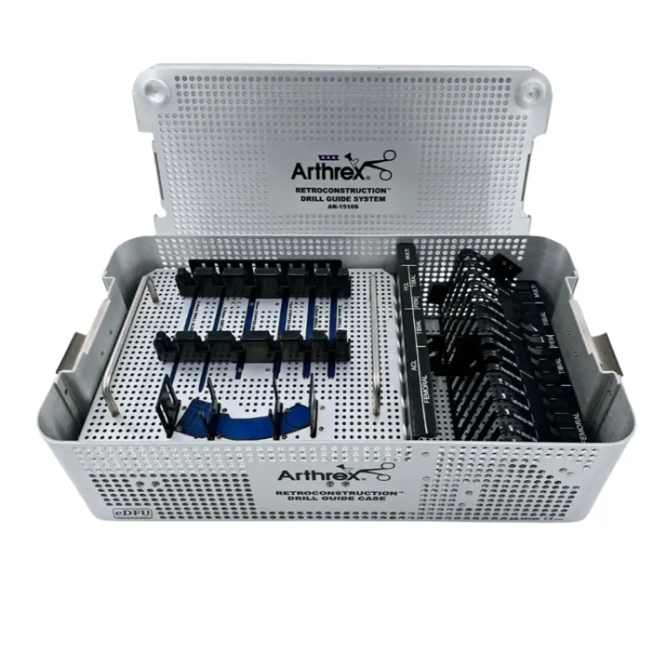 Arthrex AR-1510C Retroconstruction Drill Guide System Sterilization Case 18-1/2"