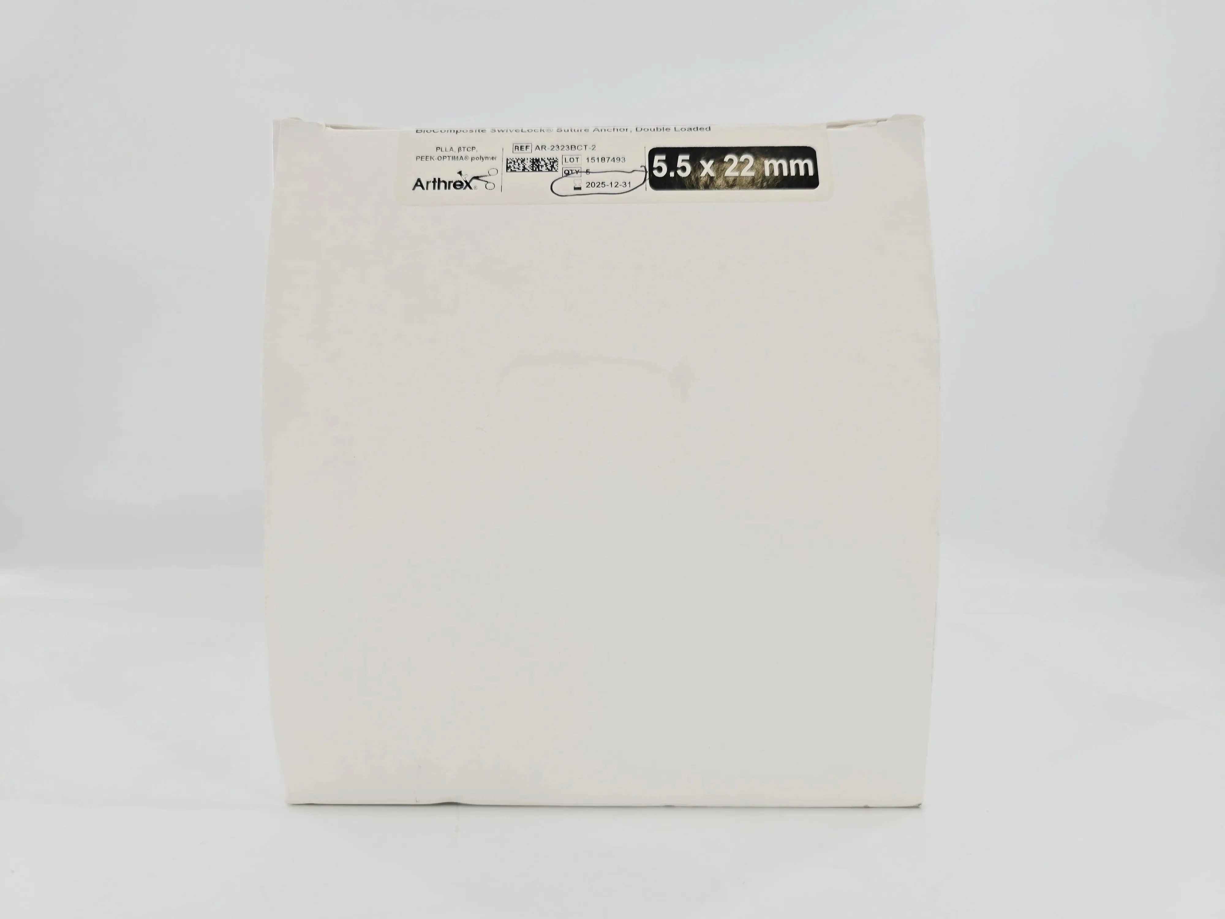 Arthrex AR-2323BCT-2 BioComposite SwiveLock Suture Anchor, Double Loaded 5.5 x 22mm BX/5 - Image 3