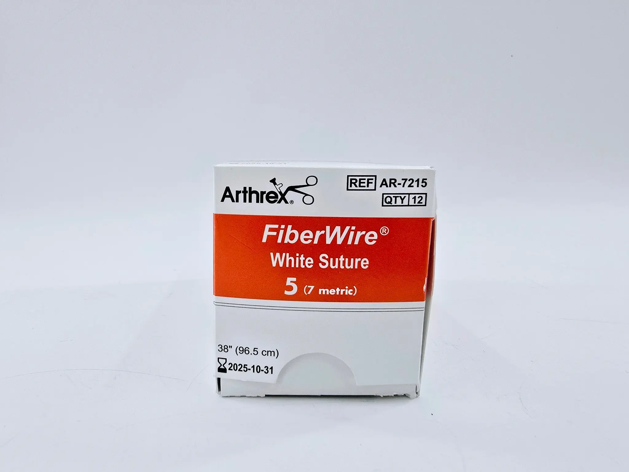 Arthrex AR-7215 FiberWire 5 WHITE BRAIDED 1X38" Box of 12 - Image 2