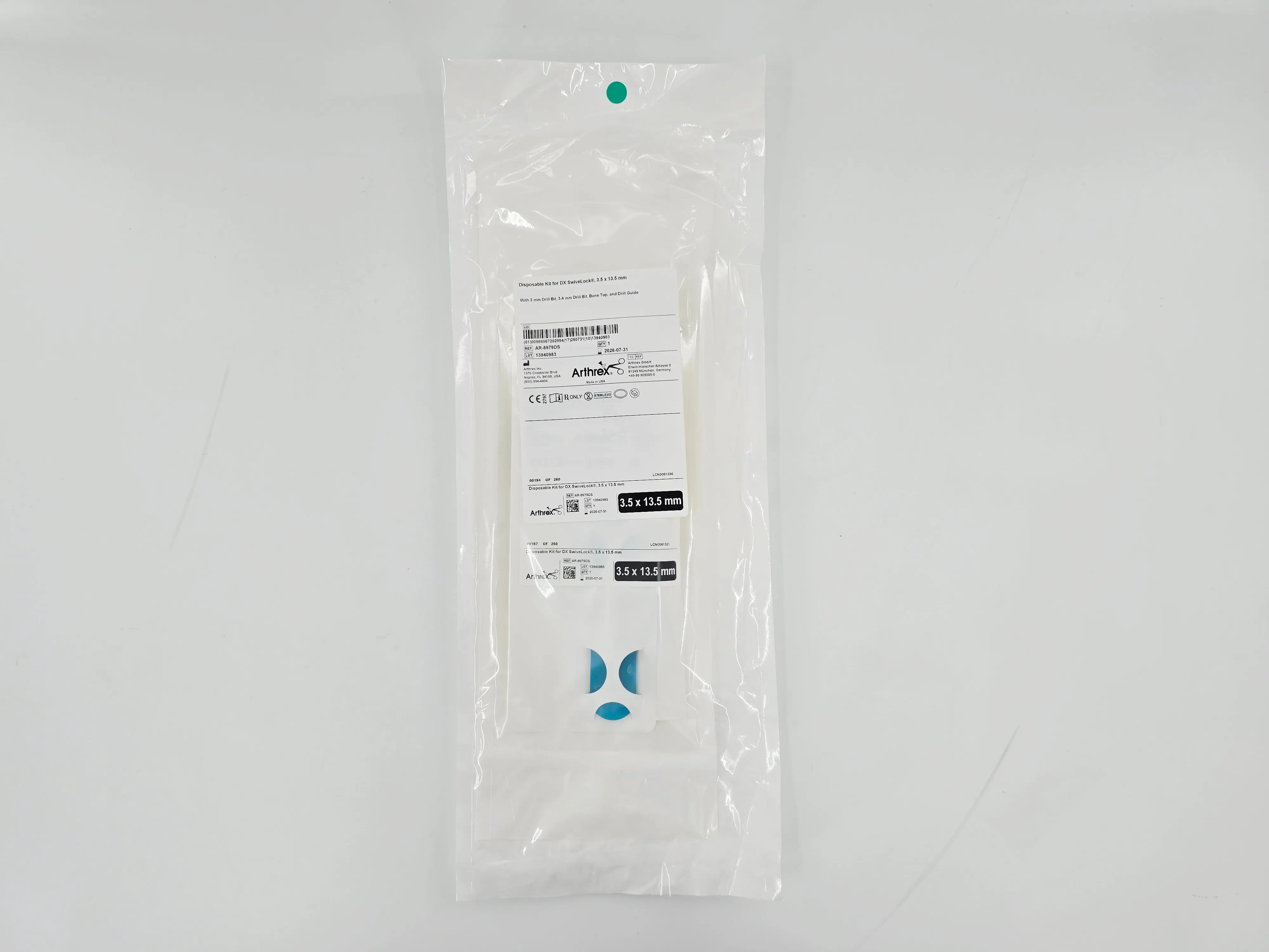 Arthrex AR-8979DS Disposable Kit for DX SwiveLock 3.5 x 13.5mm 1/EA - Image 2
