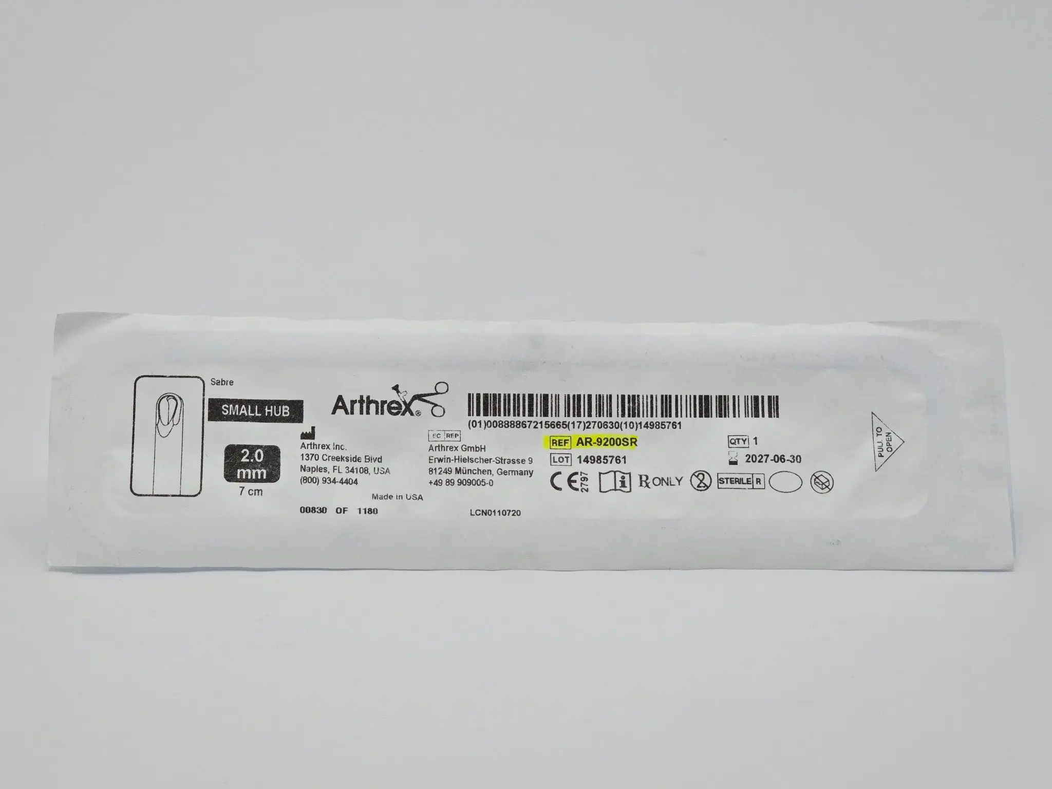 Arthrex AR-9200SR Sabre 2.0mm x 7cm - Image 2