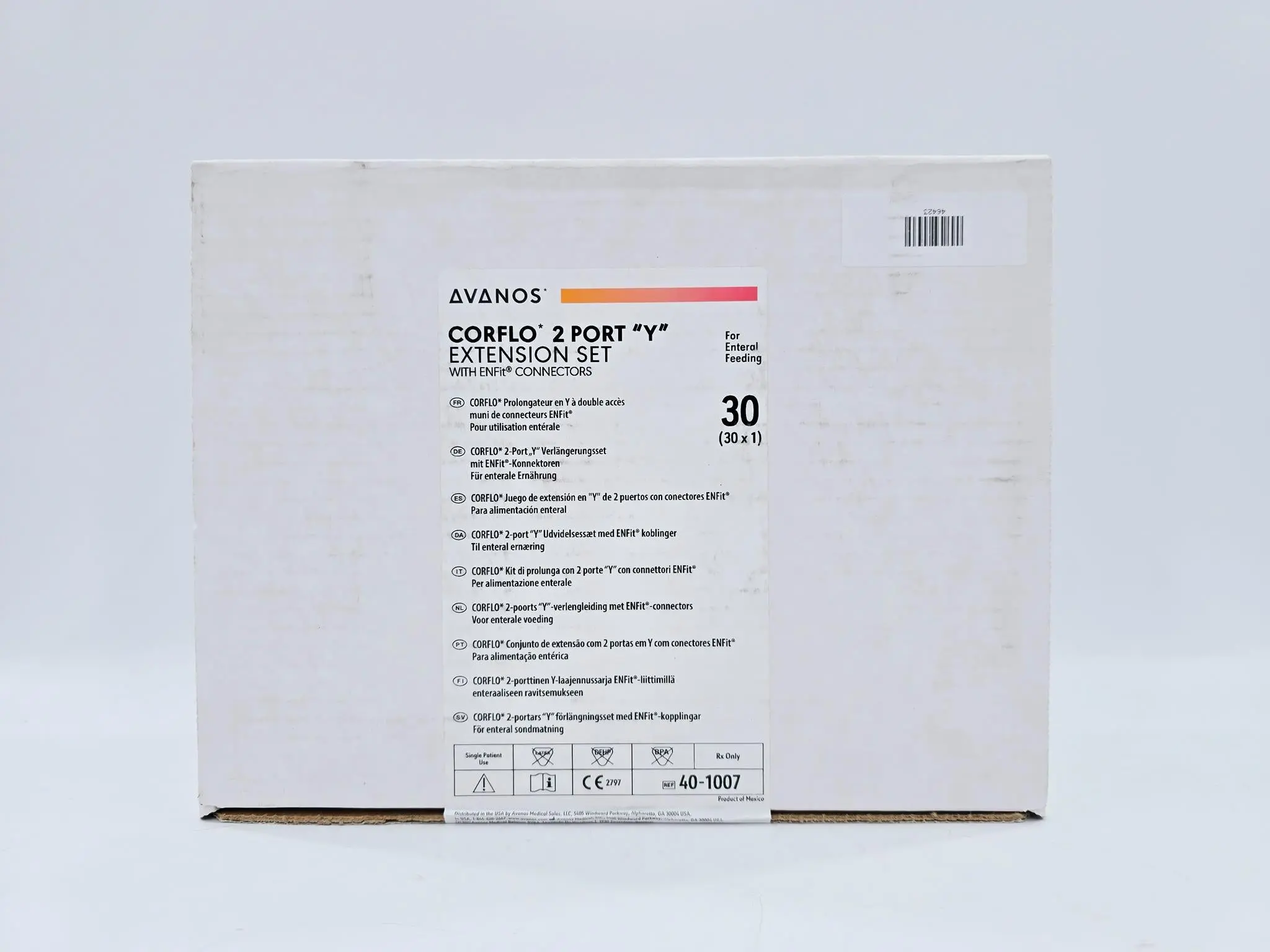 Avanos 40-1007 2 Port "Y" Extension Set w/ ENFit Connectors Single-Use Box Of 30 - Image 3