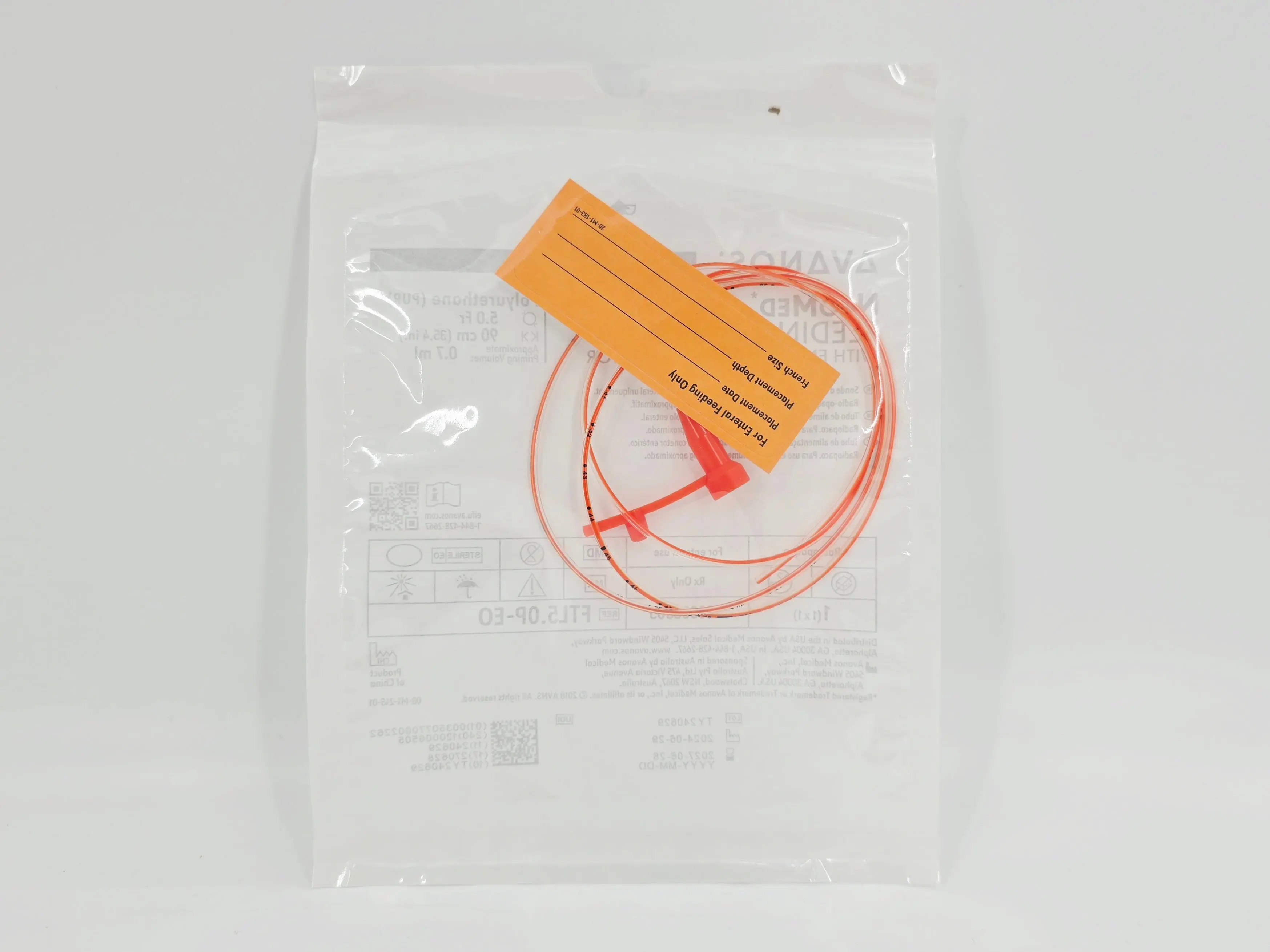 Avanos FTL5.0P-EO NeoMed Feeding Tube w/ Enteral Only Connector Orange 5.0 Fr x 90cm BX/10 - Image 3