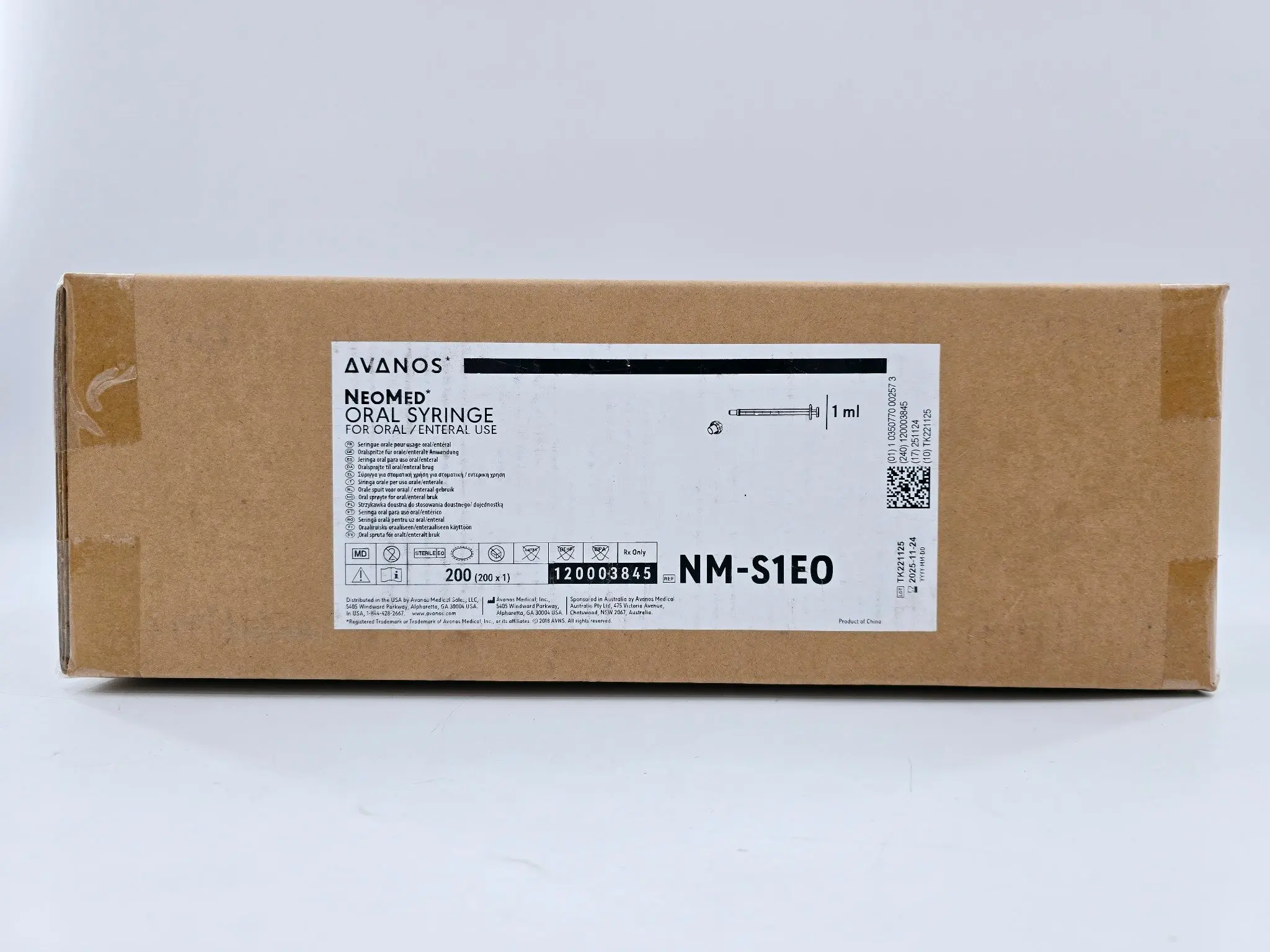 Avanos Medical NM-S1EO 1ml Oral Syringe Orange Sterile Case of 200 - Image 3