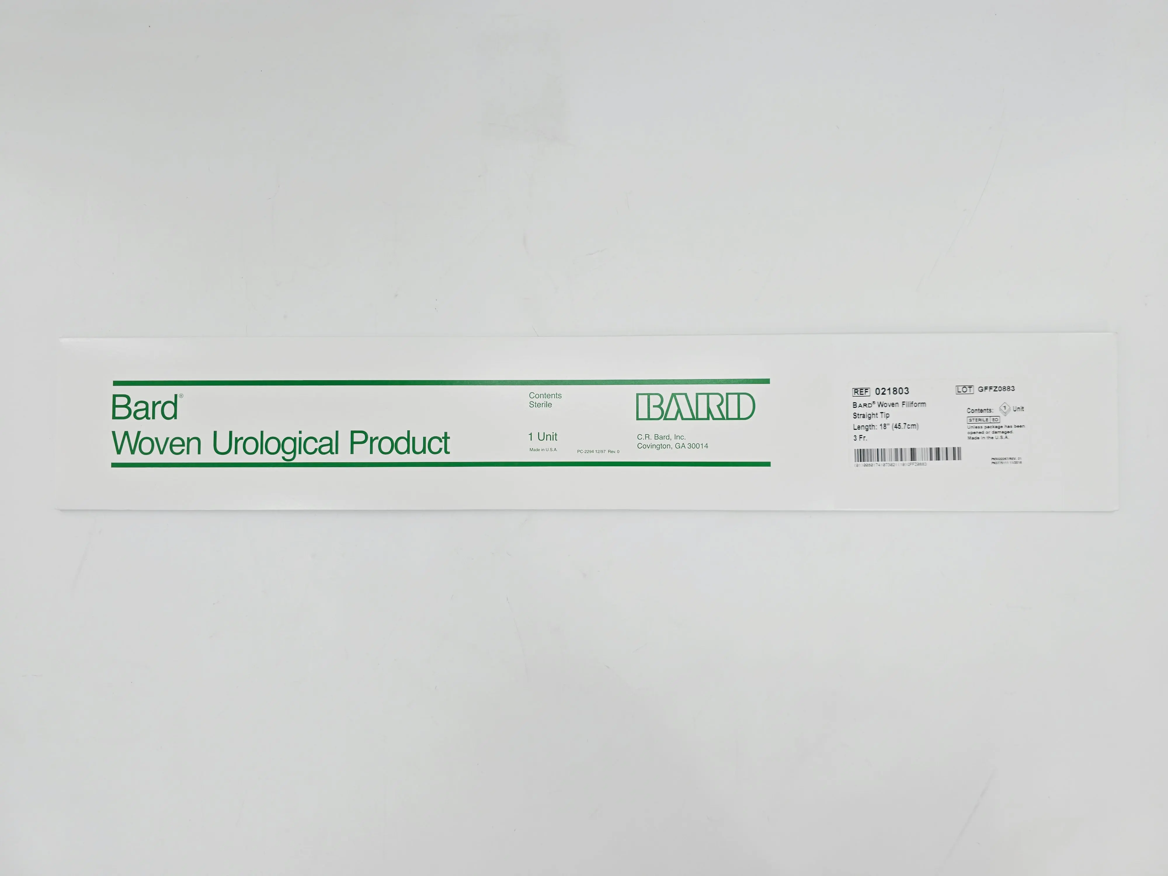 Bard 021803 Woven Filliform Urethral Dilation Catheter Straight Tip 3 Fr. 18" 1/EA - Image 2