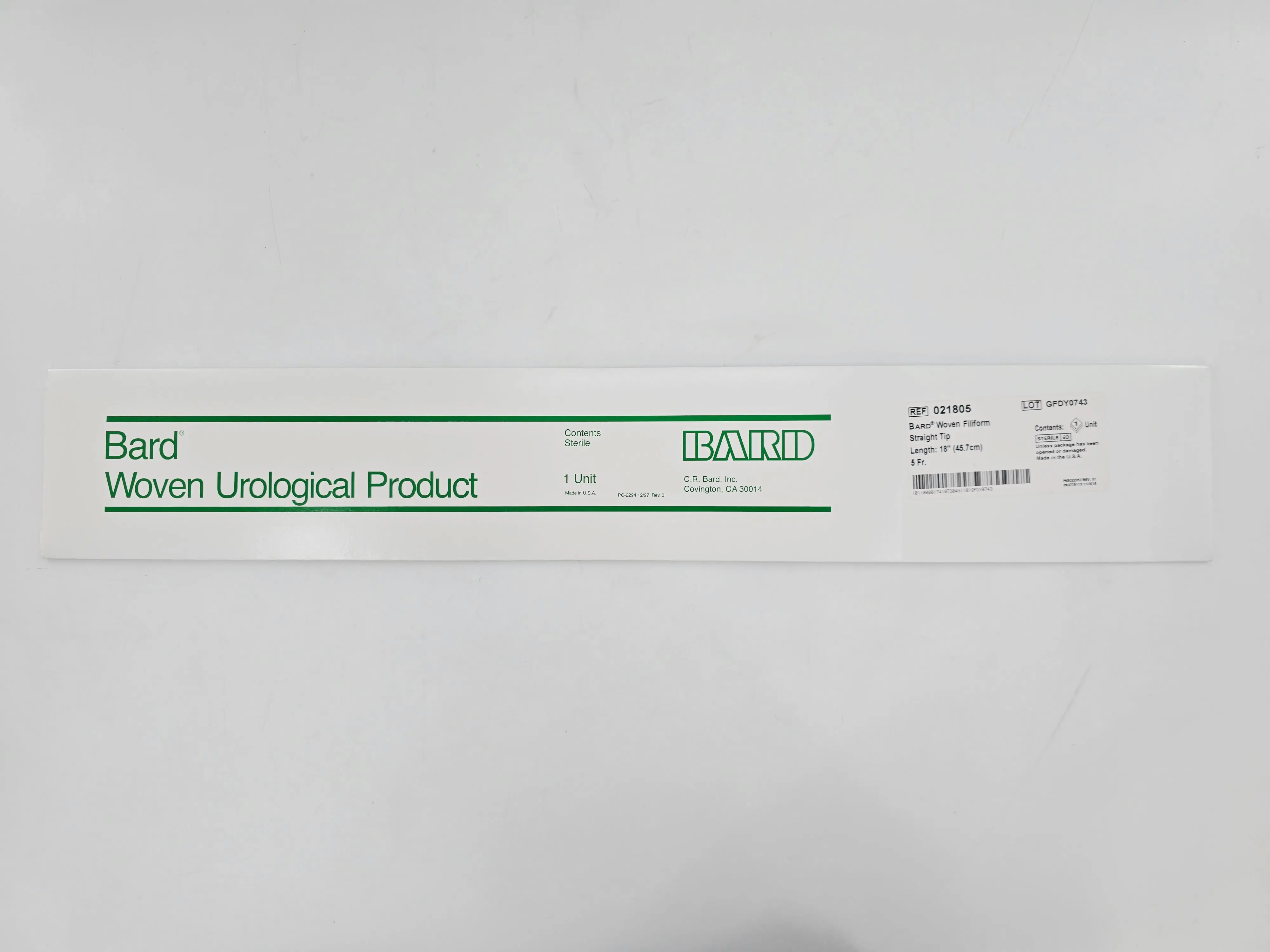 Bard 021805 Woven Filliform Urethral Dilation Catheter Straight Tip 5 Fr. 18" 1/EA - Image 2