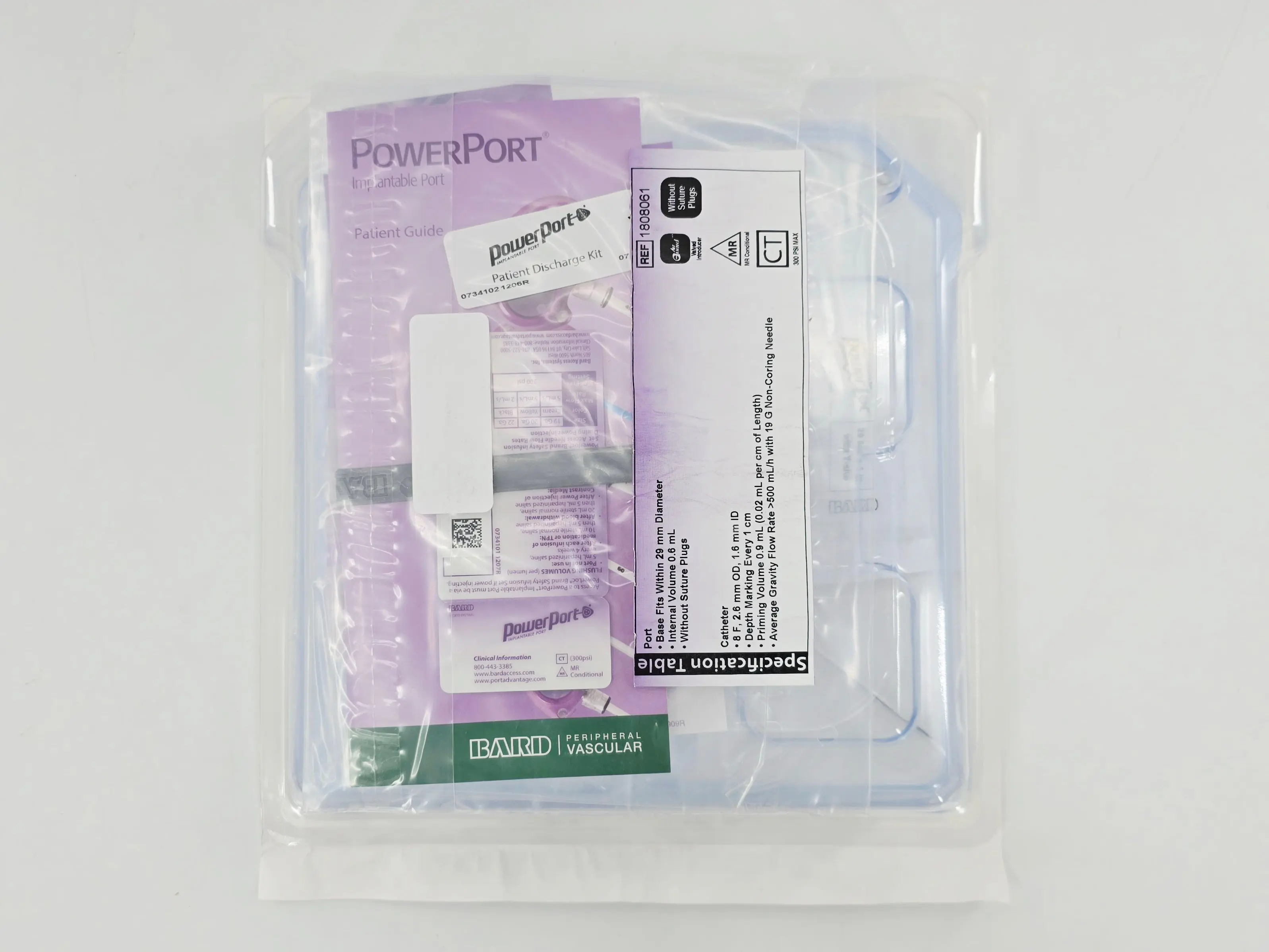 Bard 1808061 PowerPort iSP MRI Implantable Port w/ Attachable 8F Polyurethane Open-Ended Single-Lumen Venous Catheter Kit 1/EA - Image 3