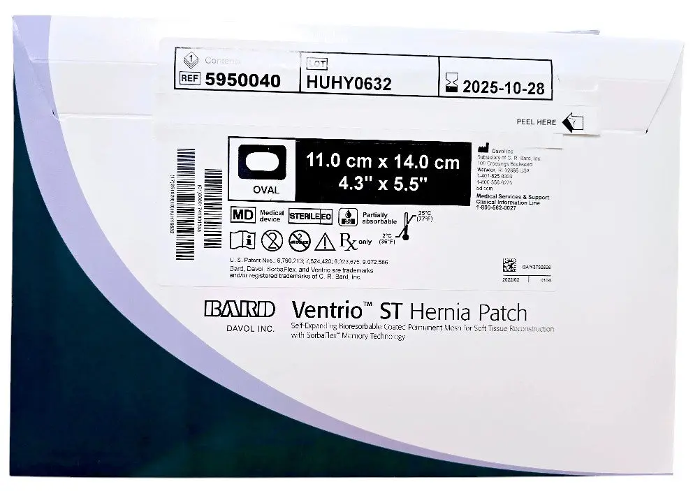 Bard 5950040 Ventrio ST Hernia Patch 11cm x 14cm Sterile