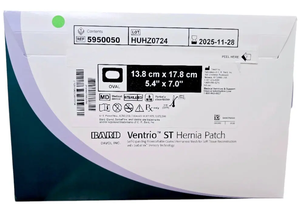 Bard 5950050 Ventrio ST Hernia Patch 13.8 x 17.8 cm Sterile