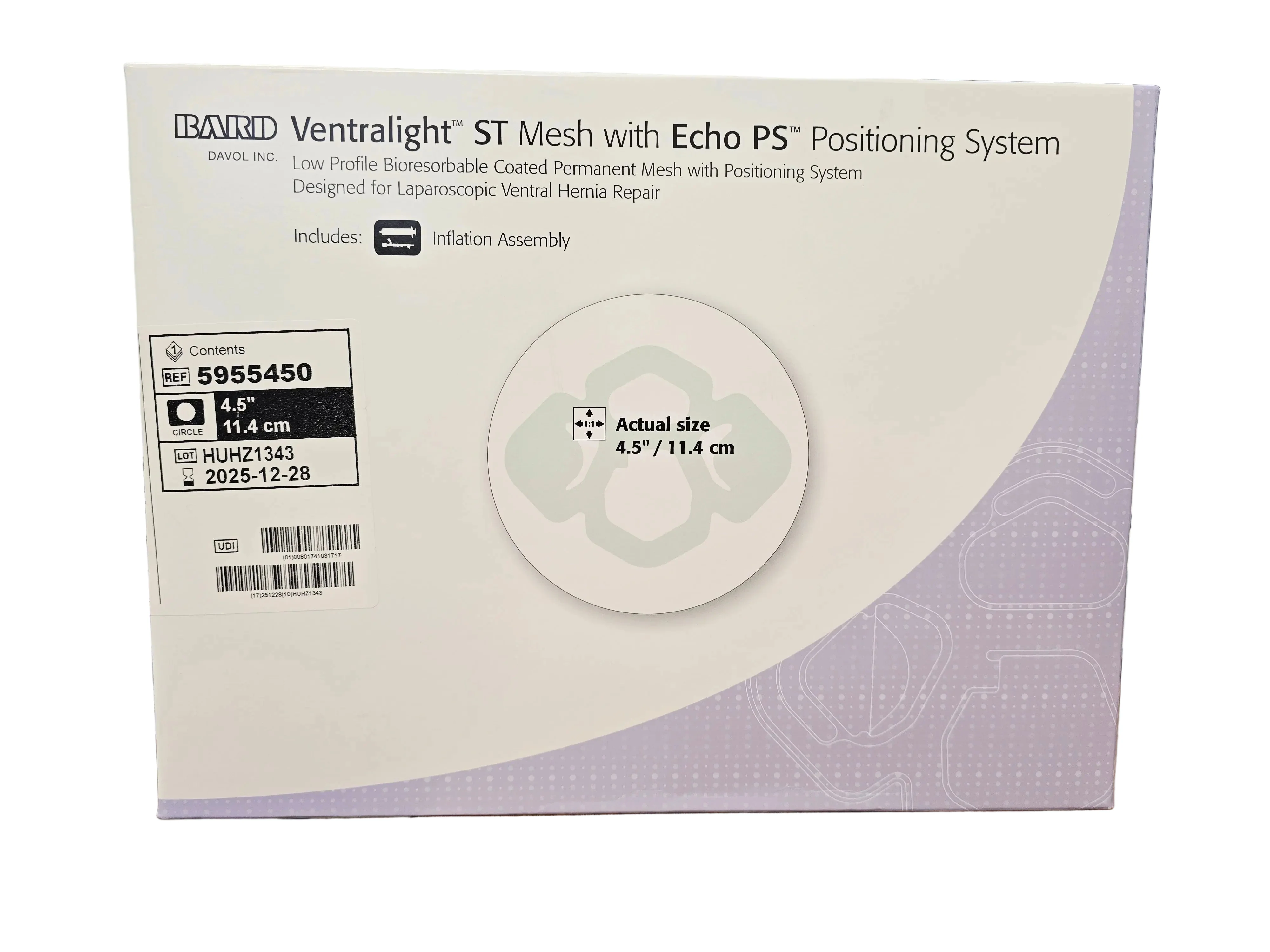 Bard 5955450 Ventralex ST Hernia Patch Large Circle with Strap Sterile
