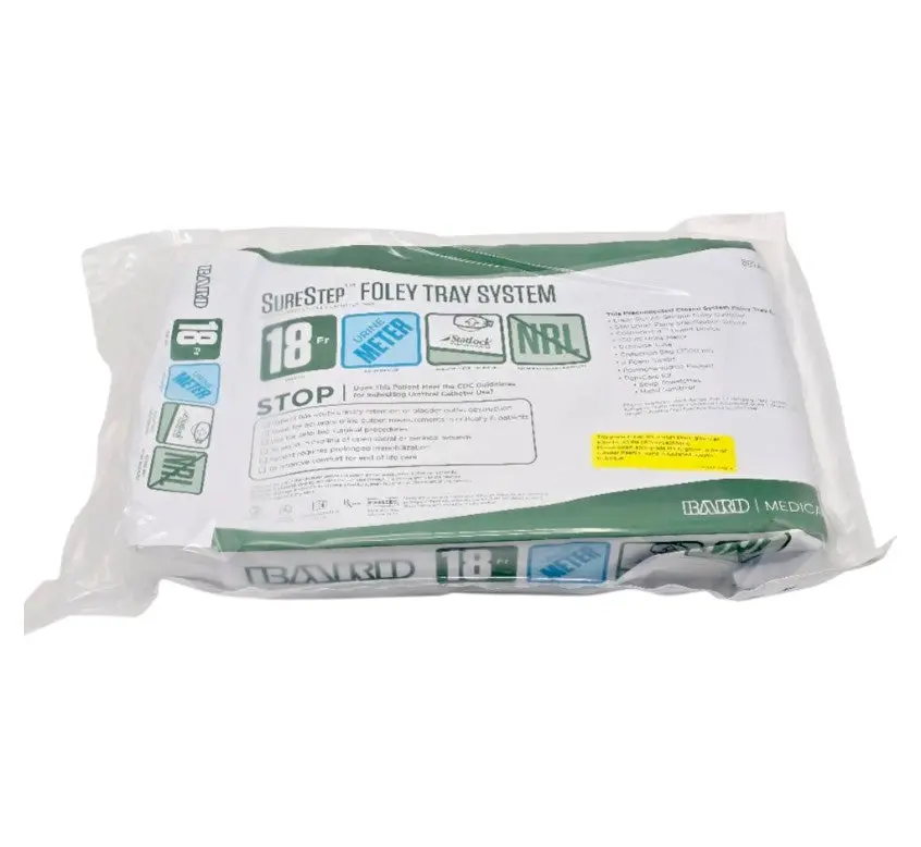 Bard A942218 SureStep Foley Catheter Tray w/ Lubri-Sil 350ml Urine Meter 18 Fr