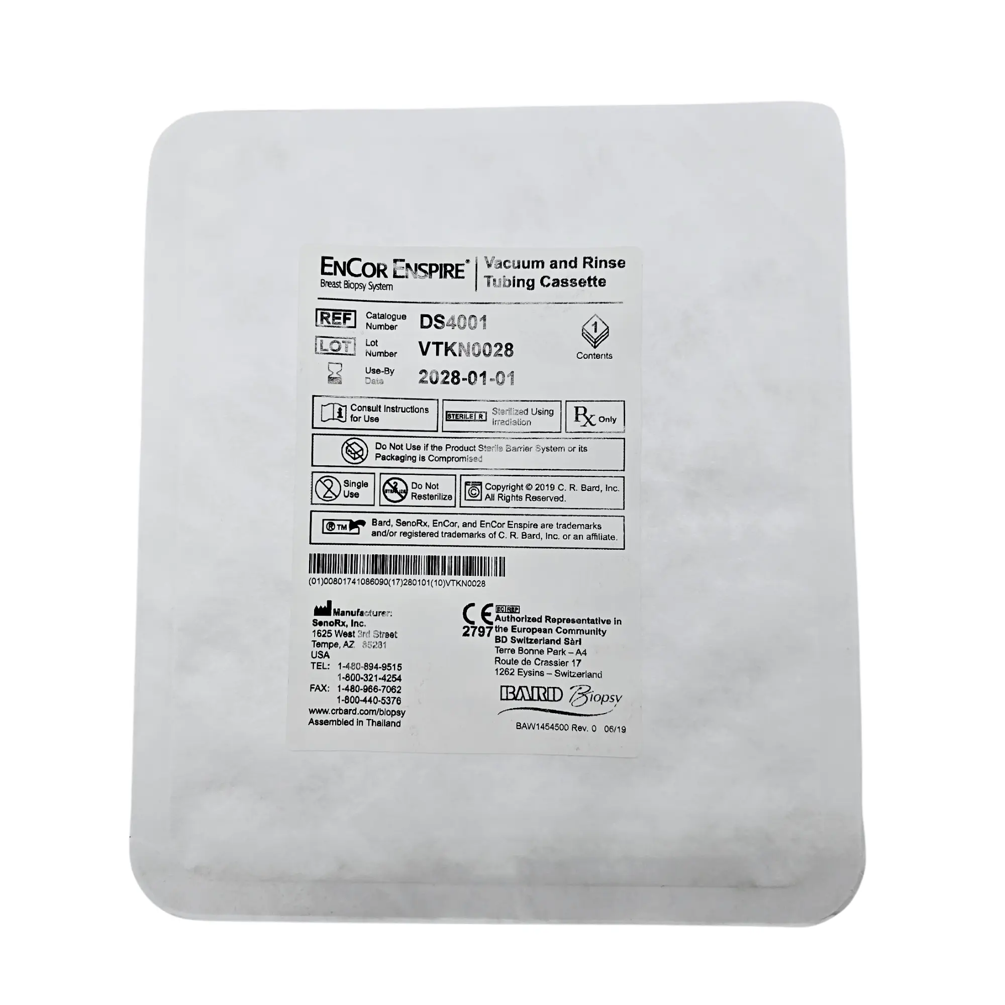 Bard EnCor Enspire Vacuum and Rinse Tubing Set DS4001, Breast Biopsy Disposable Tubing Open Box 7 Pack