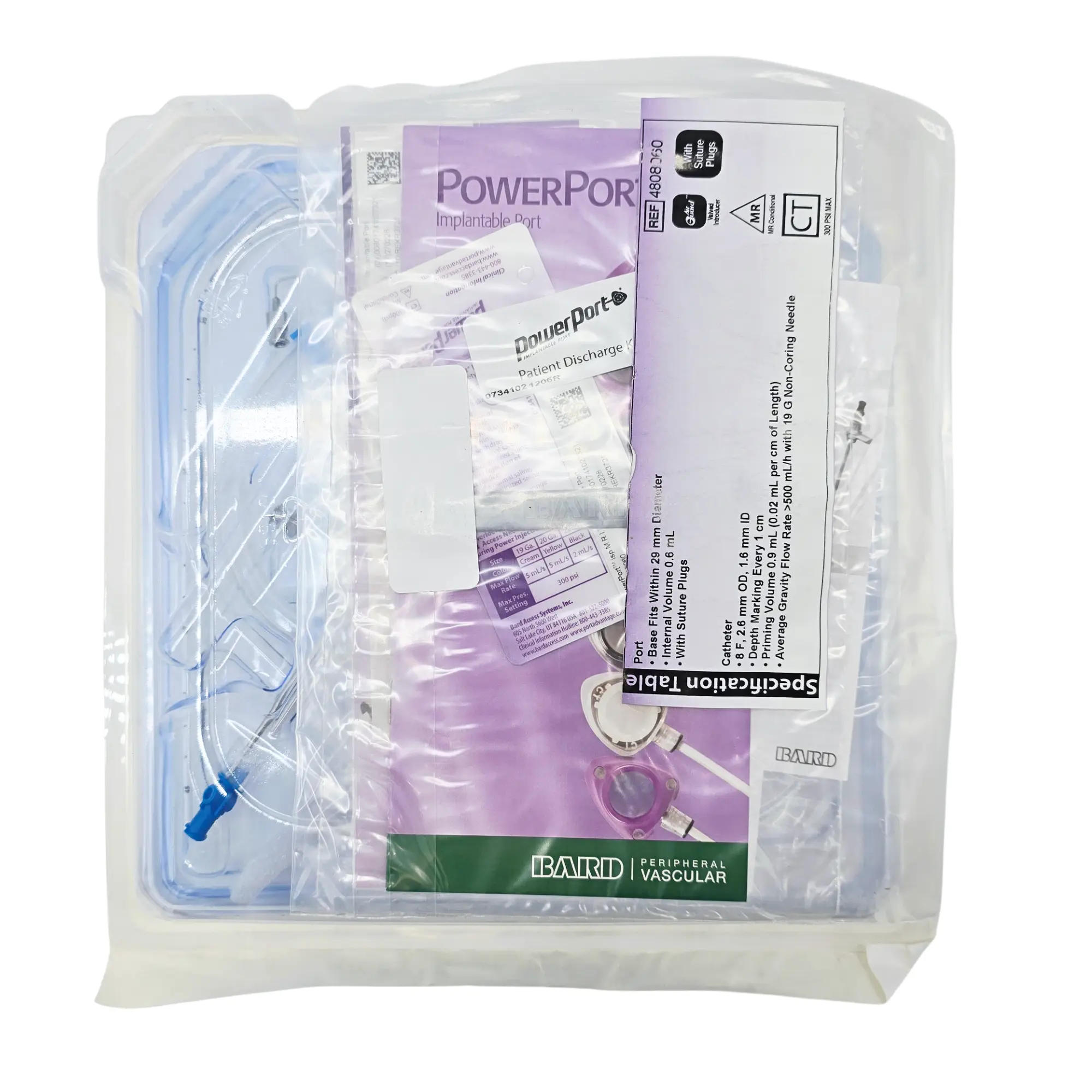 Bard PowerPort ISP M.R.I. Implantable Port 4808060- Intermediate Size, 6.0 Fr ChronoFlex Catheter - Image 2