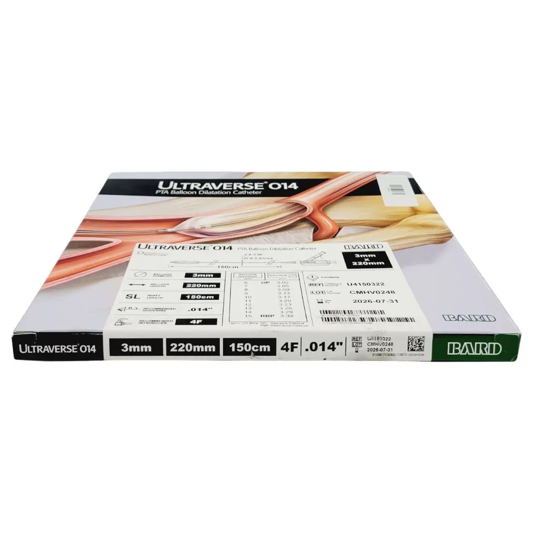 Bard U4150322 Ultraverse 014 PTA Balloon Dilation Catheter 3mm x 220mm - Image 2