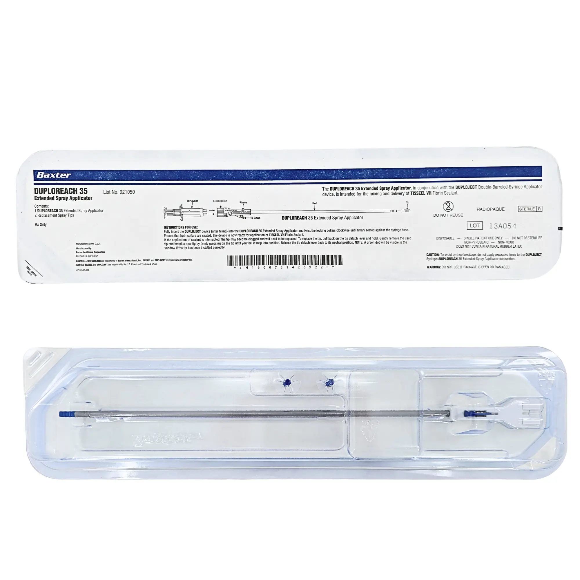 Baxter DuploReach 35 921050 Extended Applicator - 35cm Dual-Lumen Cannula for Tisseel Fibrin Sealant