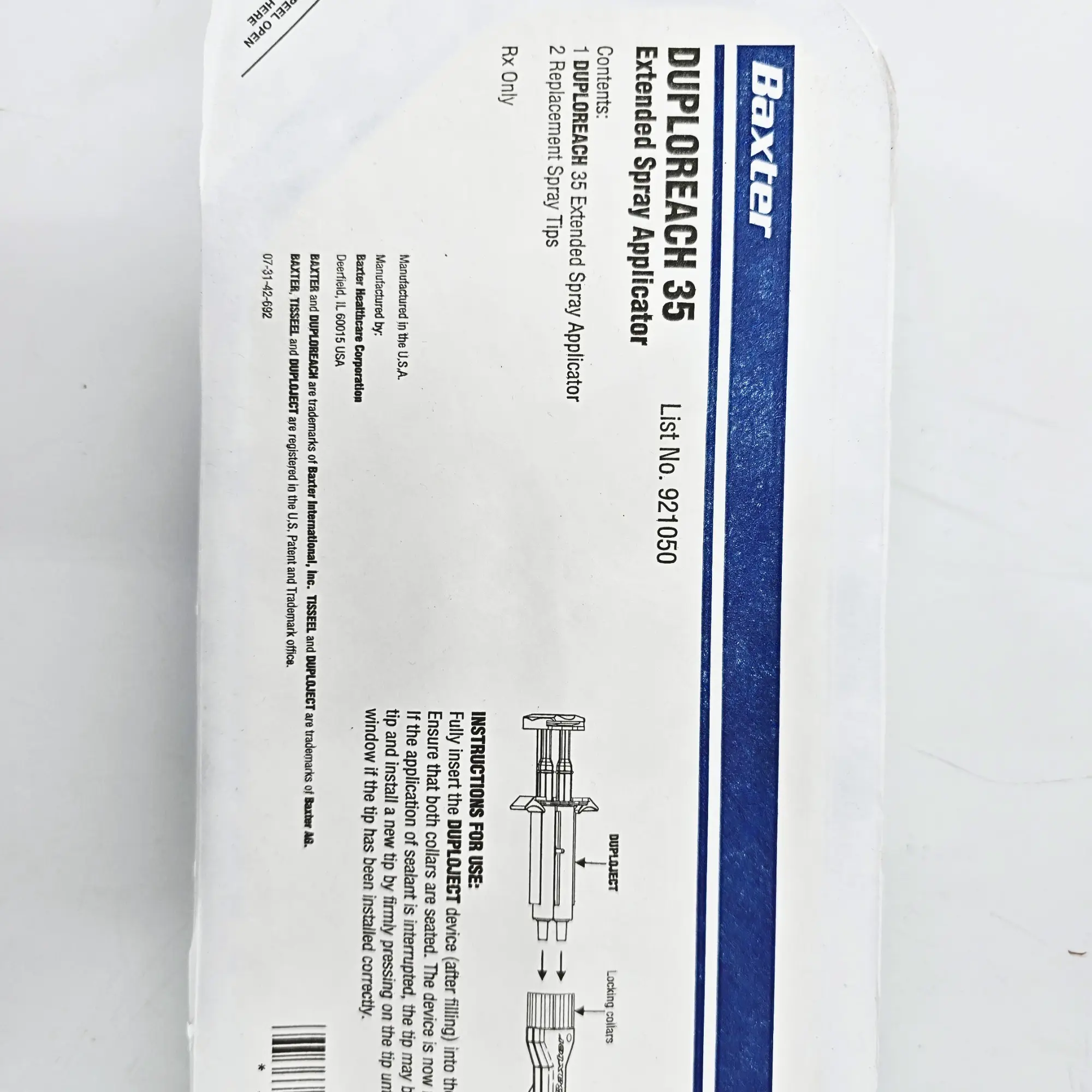Baxter DuploReach 35 921050 Extended Applicator - 35cm Dual-Lumen Cannula for Tisseel Fibrin Sealant - Image 2