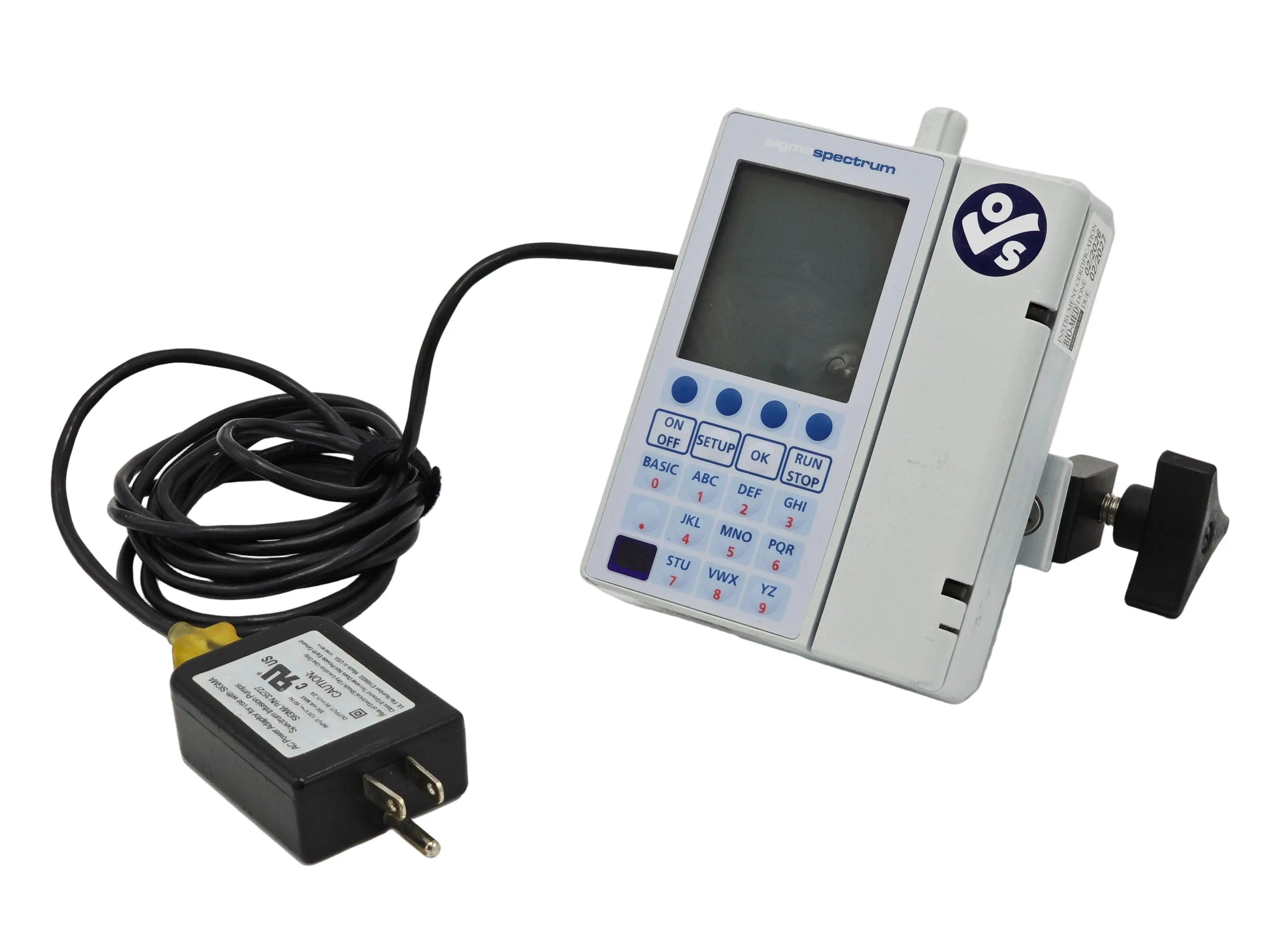 Baxter Sigma Spectrum 35162 Infusion Pump w/ Clamp Power Adapter Battery