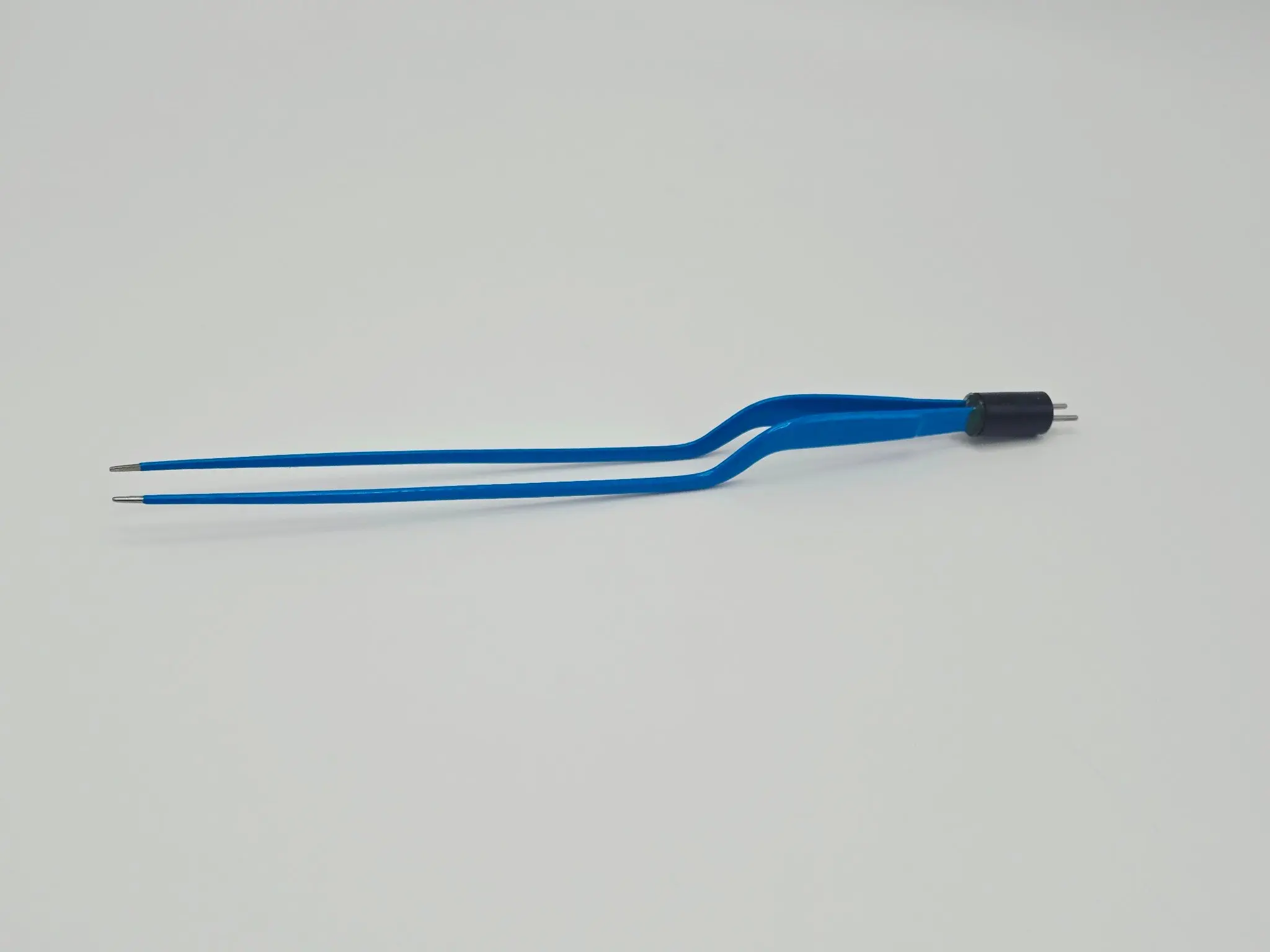 Bayonet Bipolar Forceps 11in Blue Insulated Reusable Electrosurgical Instrument - Image 2